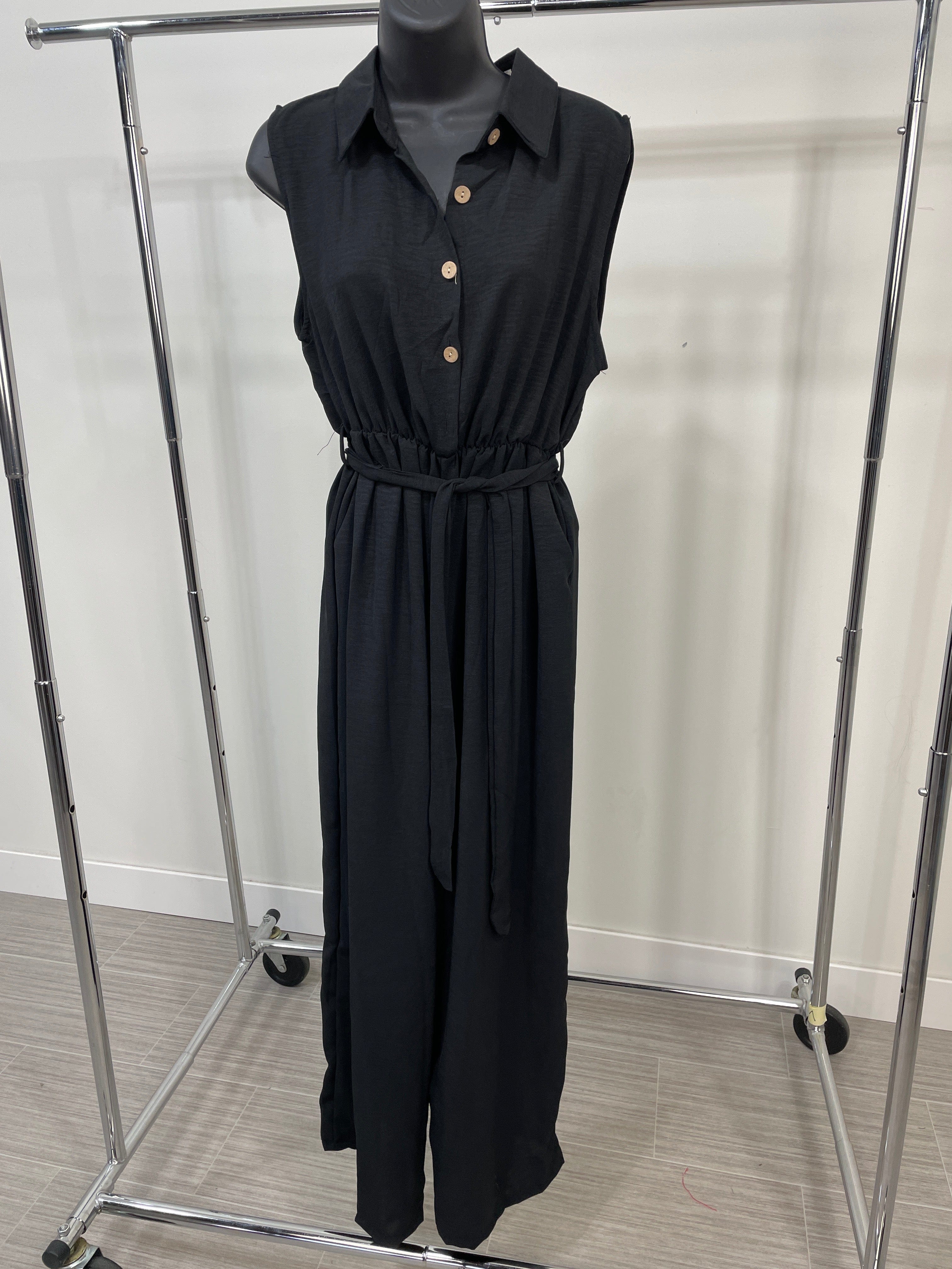 Black Belted Jumpsuit