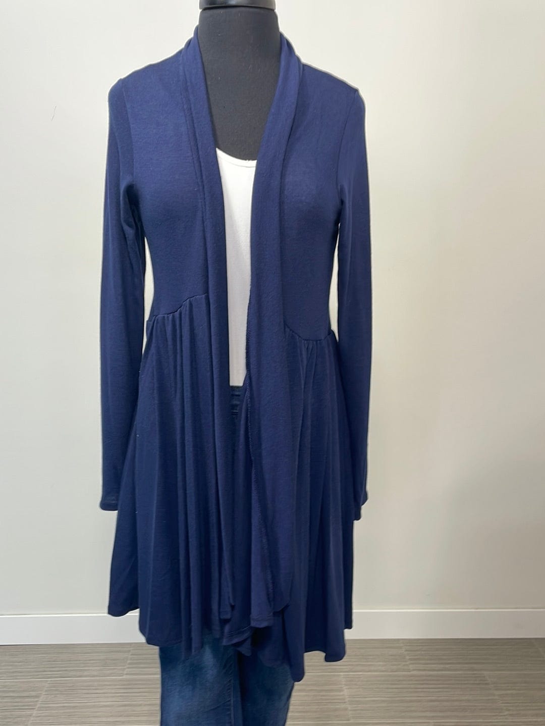 Navy Marled Flowy Cardigan