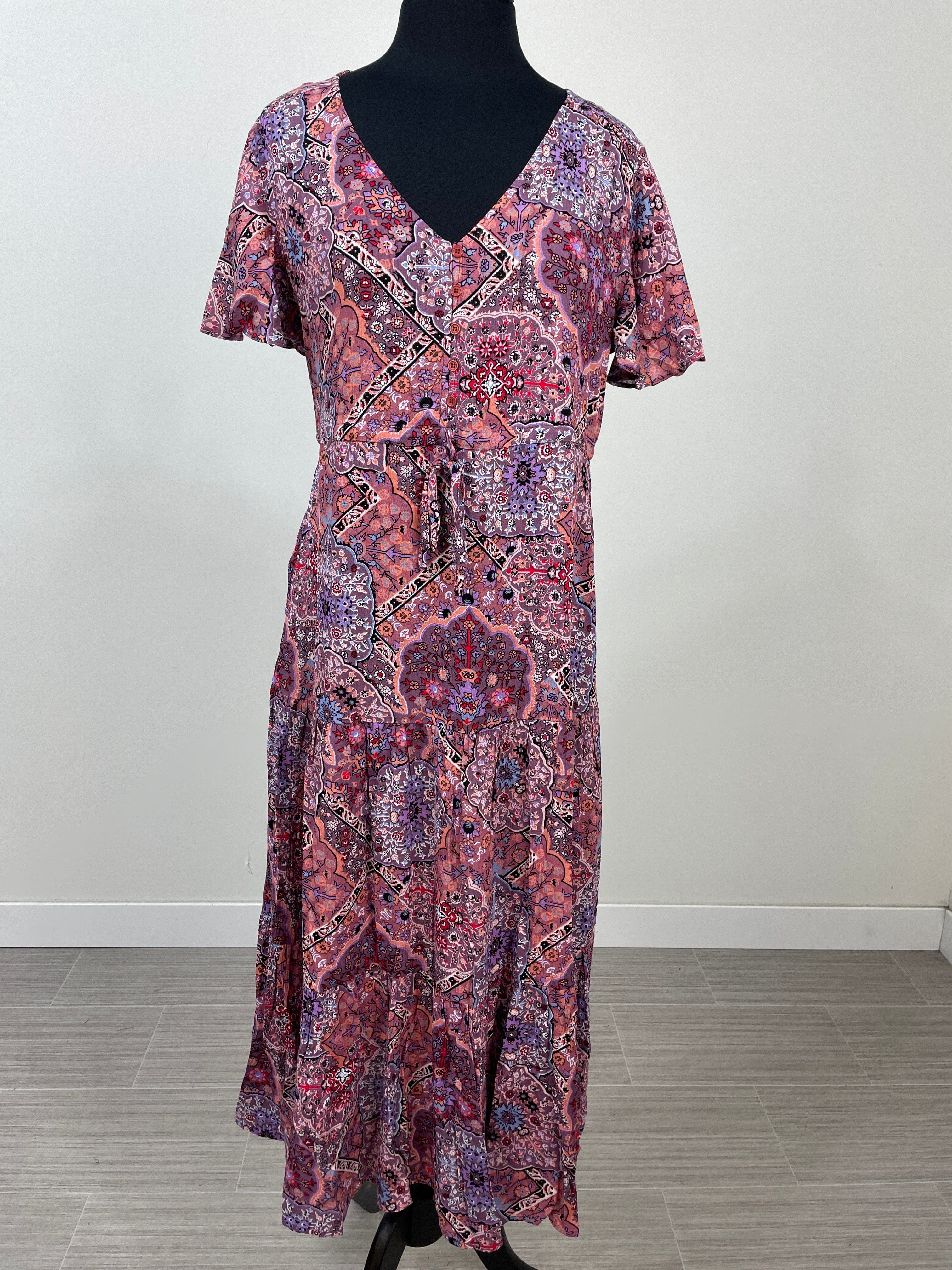 Lavender Patchwork Print Dress