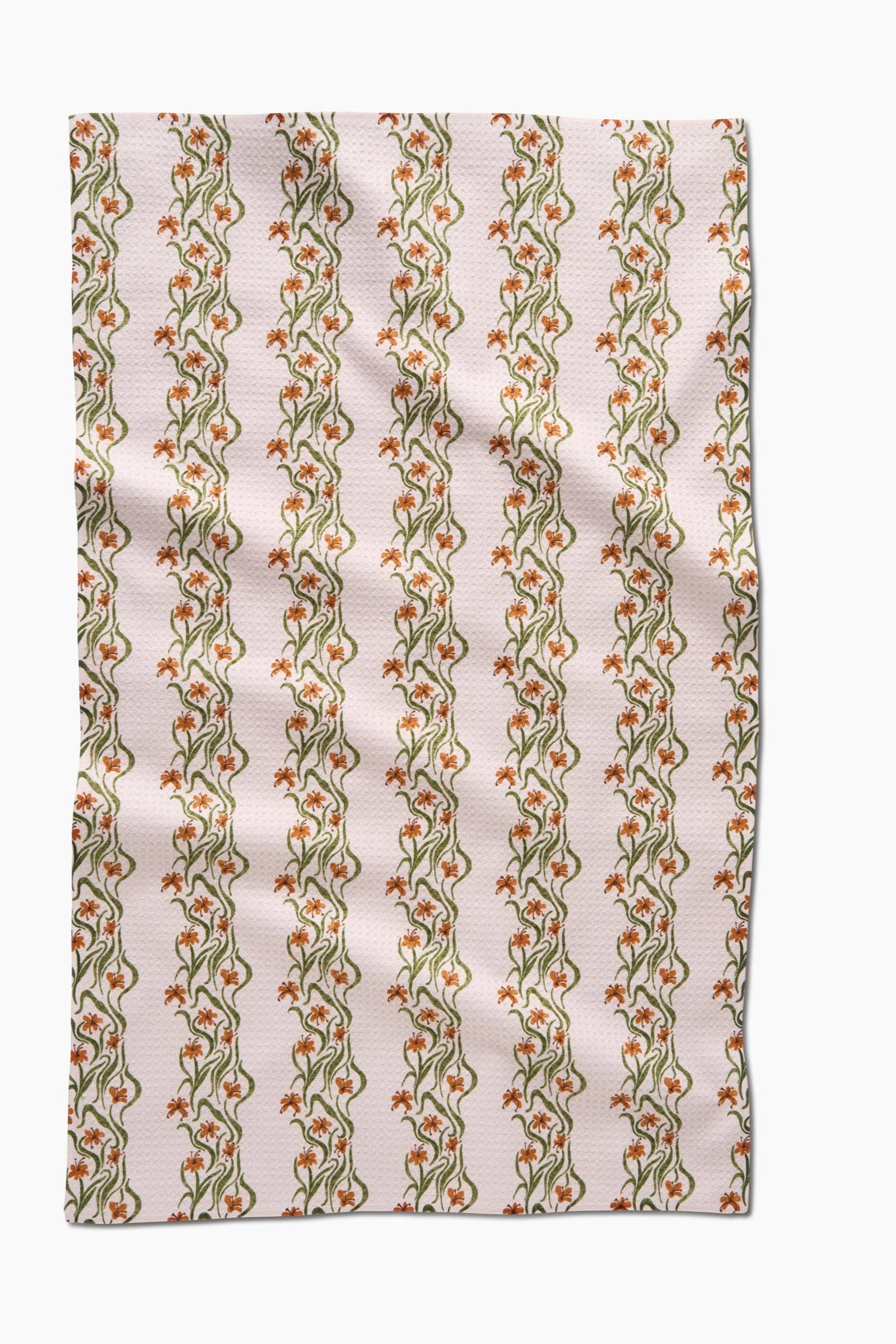 Floral Fall Stripe Tea Towel