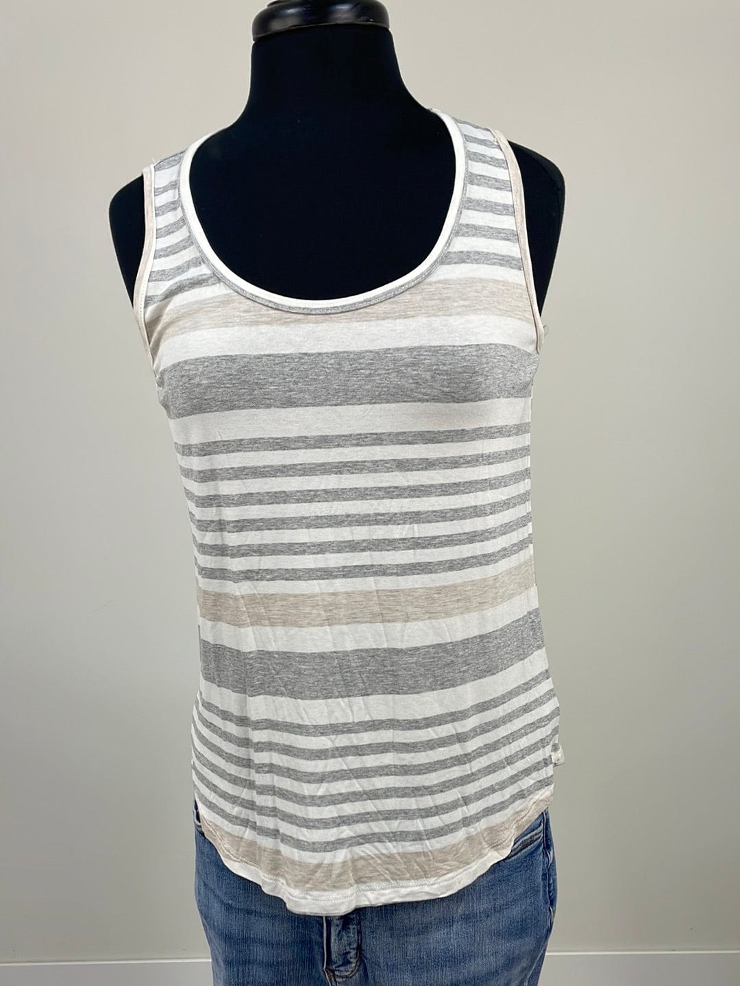 Beige Mix Stripe Tank