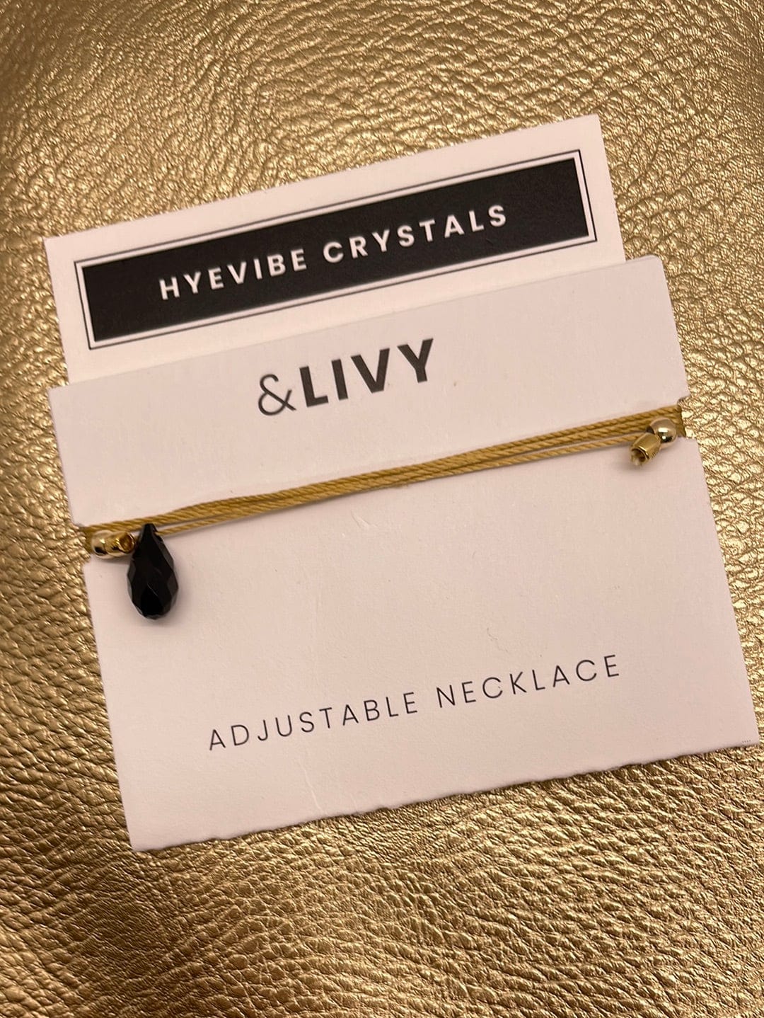 Hyevibe Crystal Slider - Jet on Gold