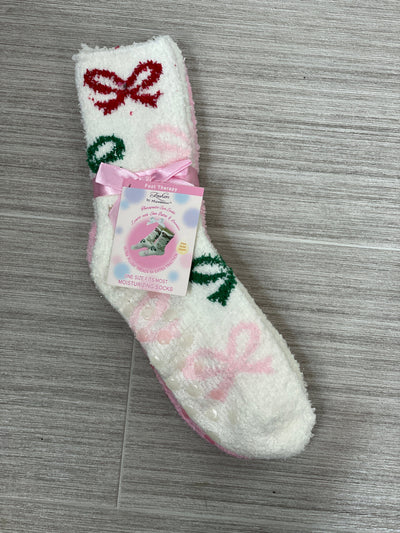 2PC  Christmas Bow Spa Socks
