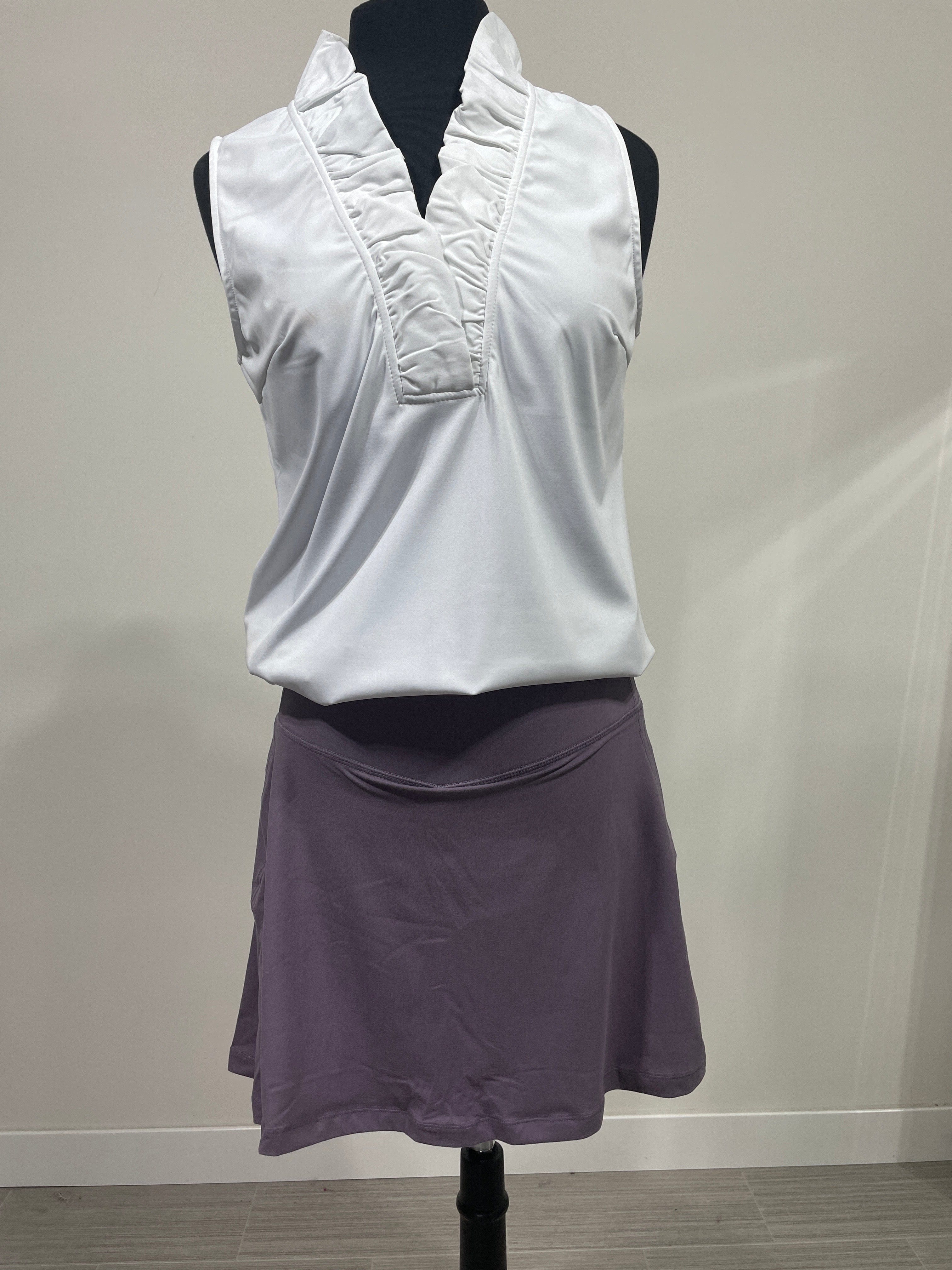 Frosted Mulberry Yoga Fabric Pleat Skort