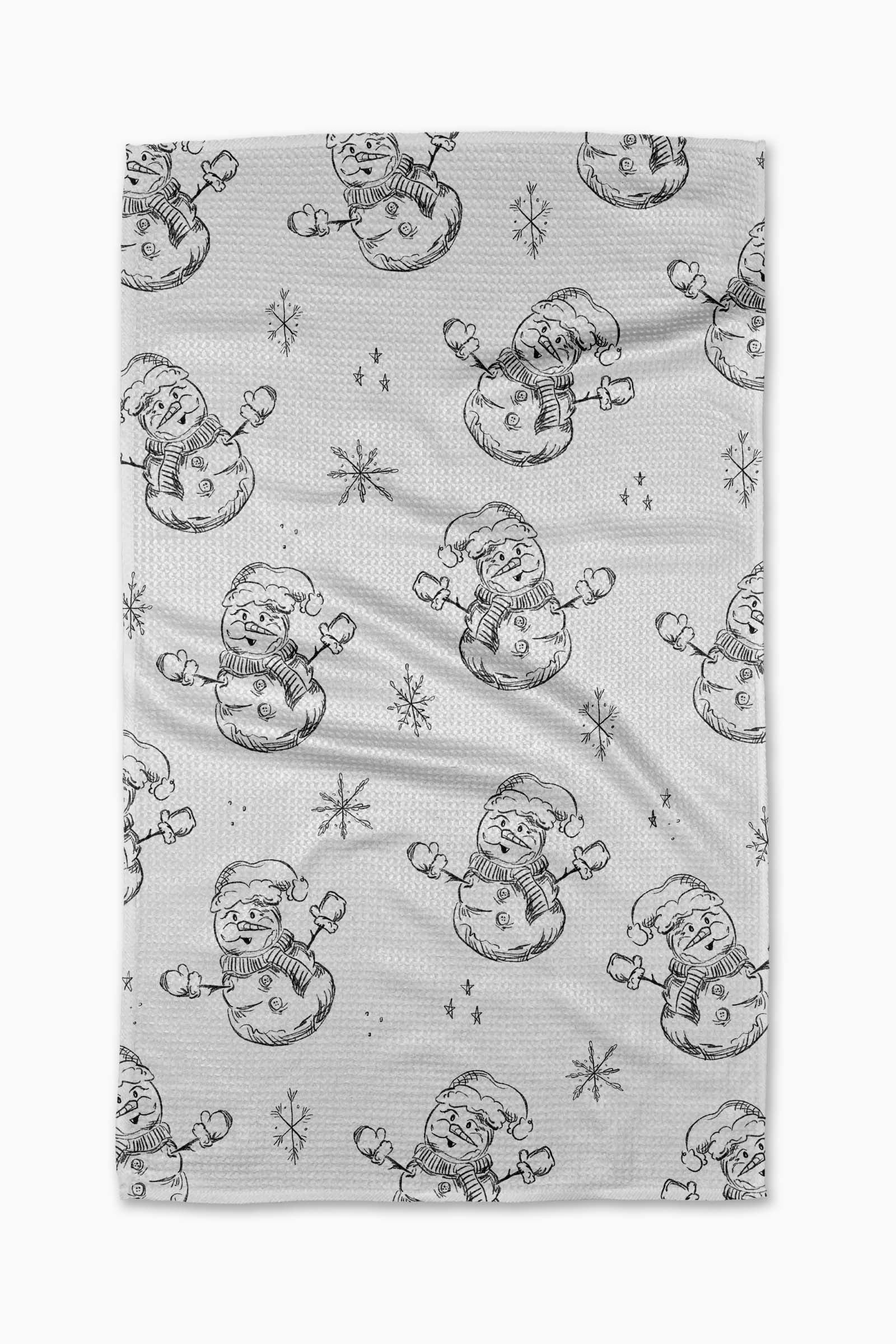 Snowmen Charcoal Tea Towel