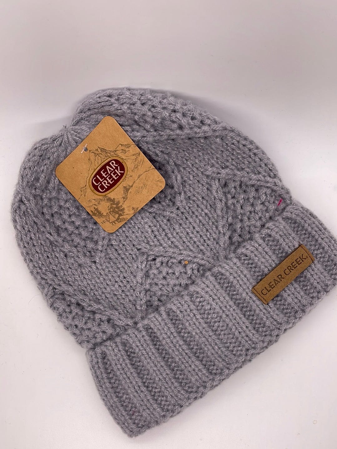CC Grey Women's Cuffed Cable Stitch Hat