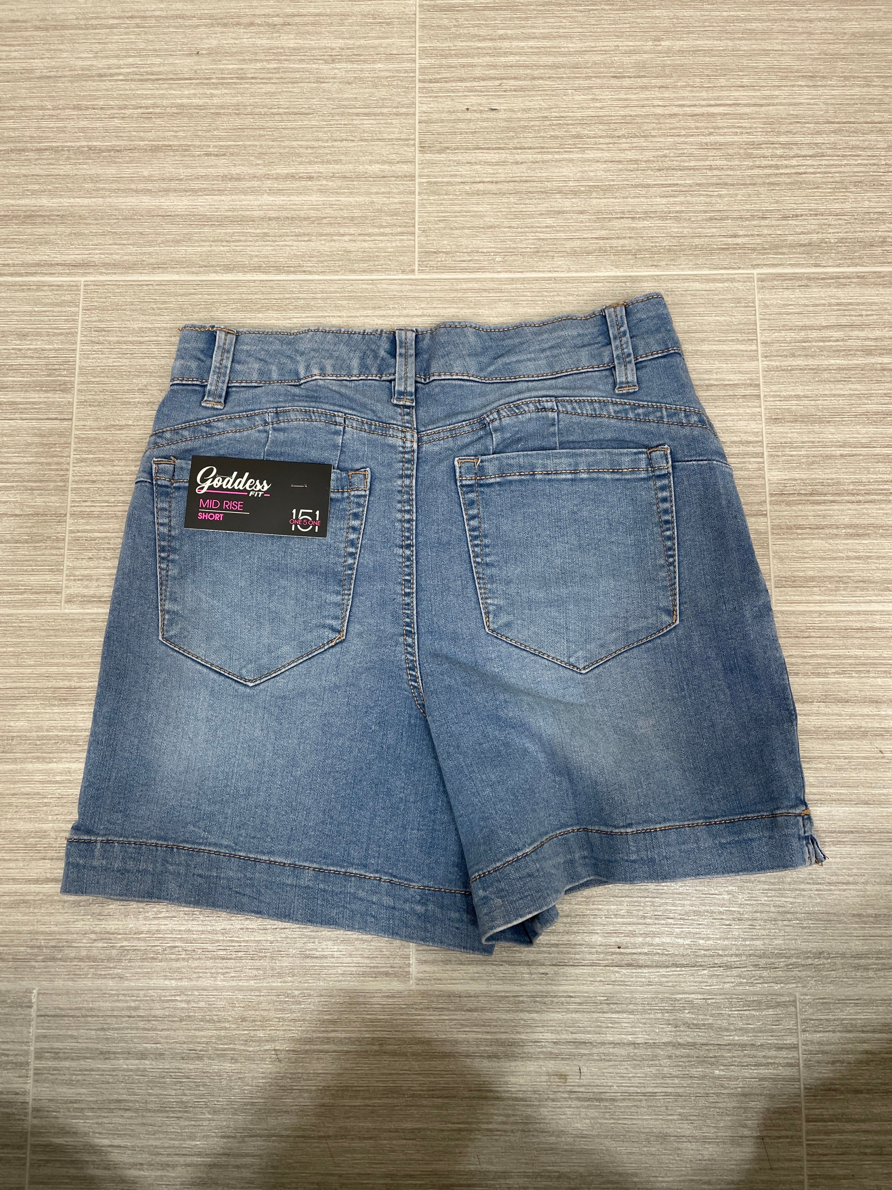 Light Wash Mid Rise Goddess Shorts