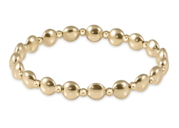Honesty Gold Grateful Pattern 6mm Bead Bracelet