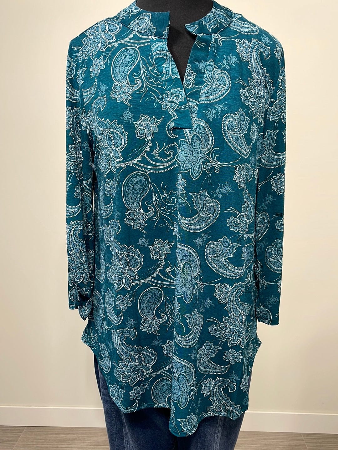 Teal Dot Paisley Lizzy Top