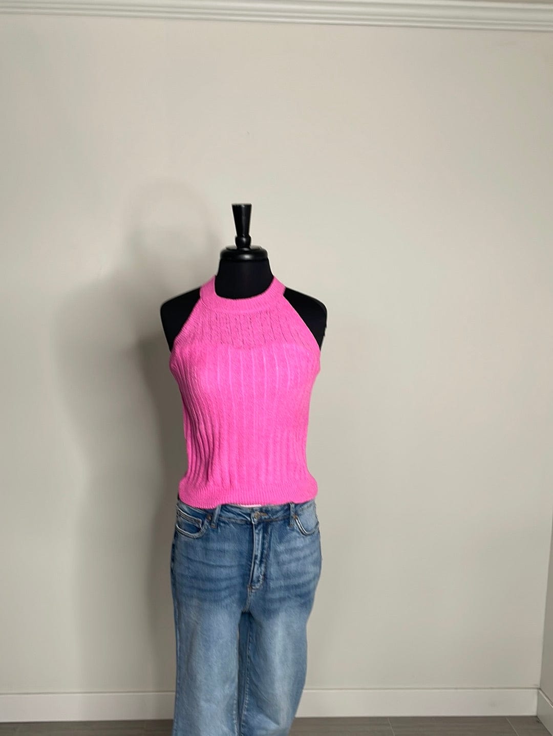 Azalea Pink Knit Tank Top