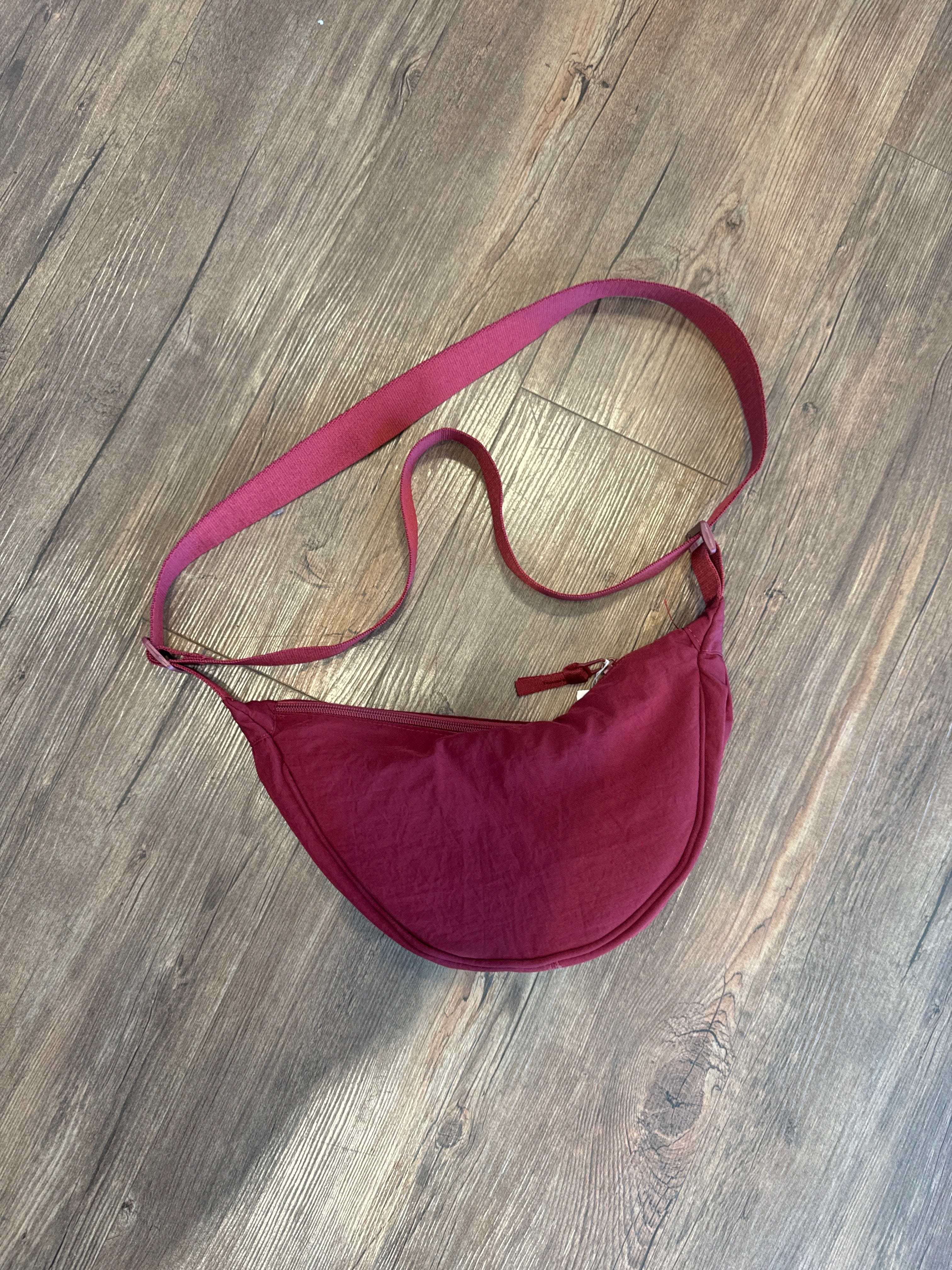 Maroon Crest Crossbody Bag