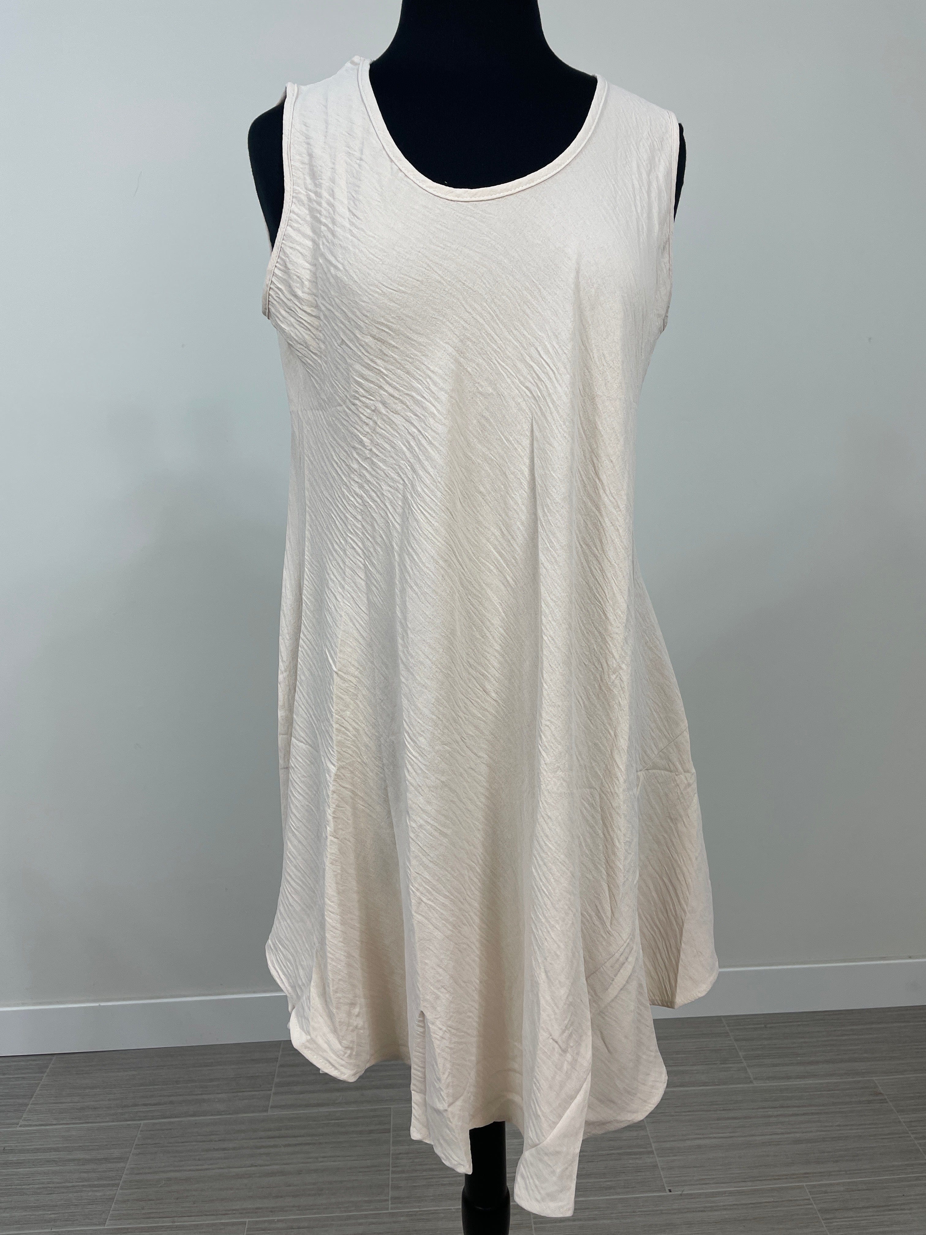 Cream Sleeveless Dress