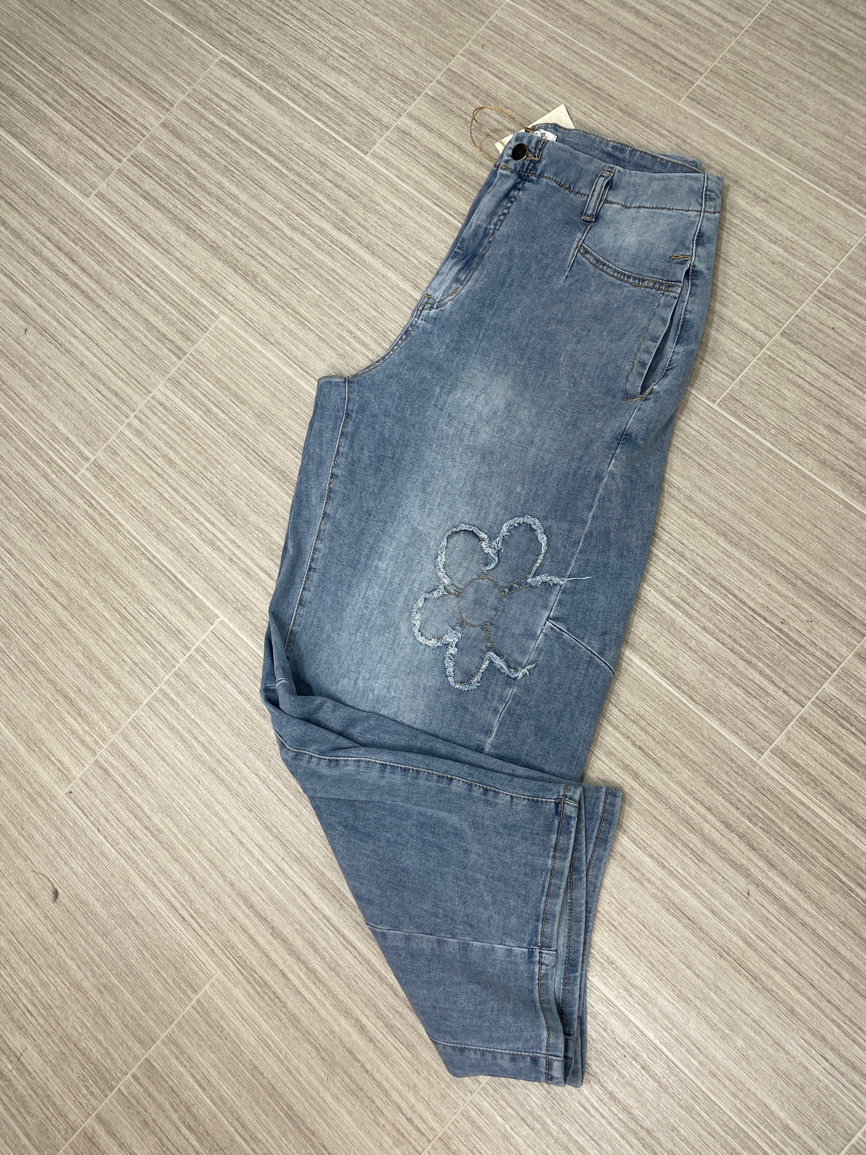 Flower Patch Denim Pants