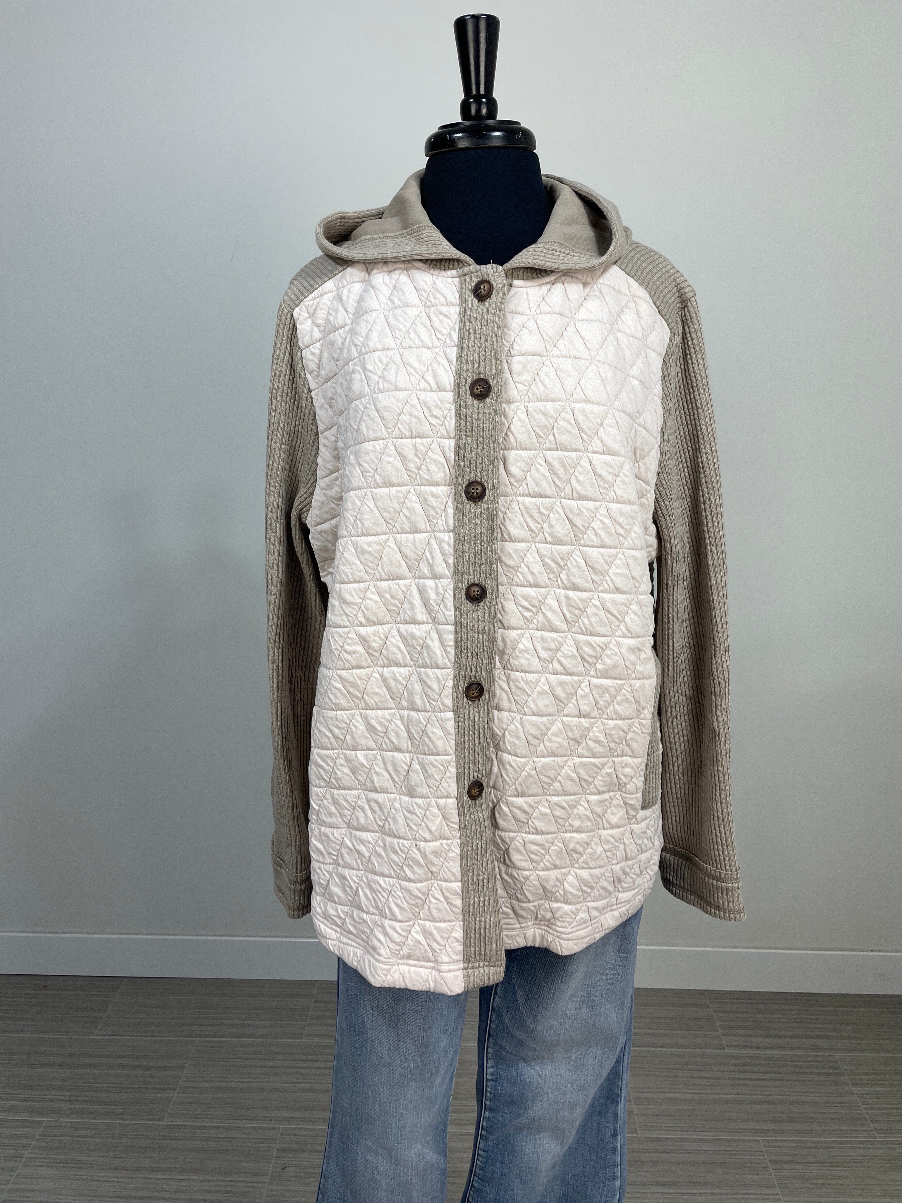 Oatmeal Quilted Knit Jacket