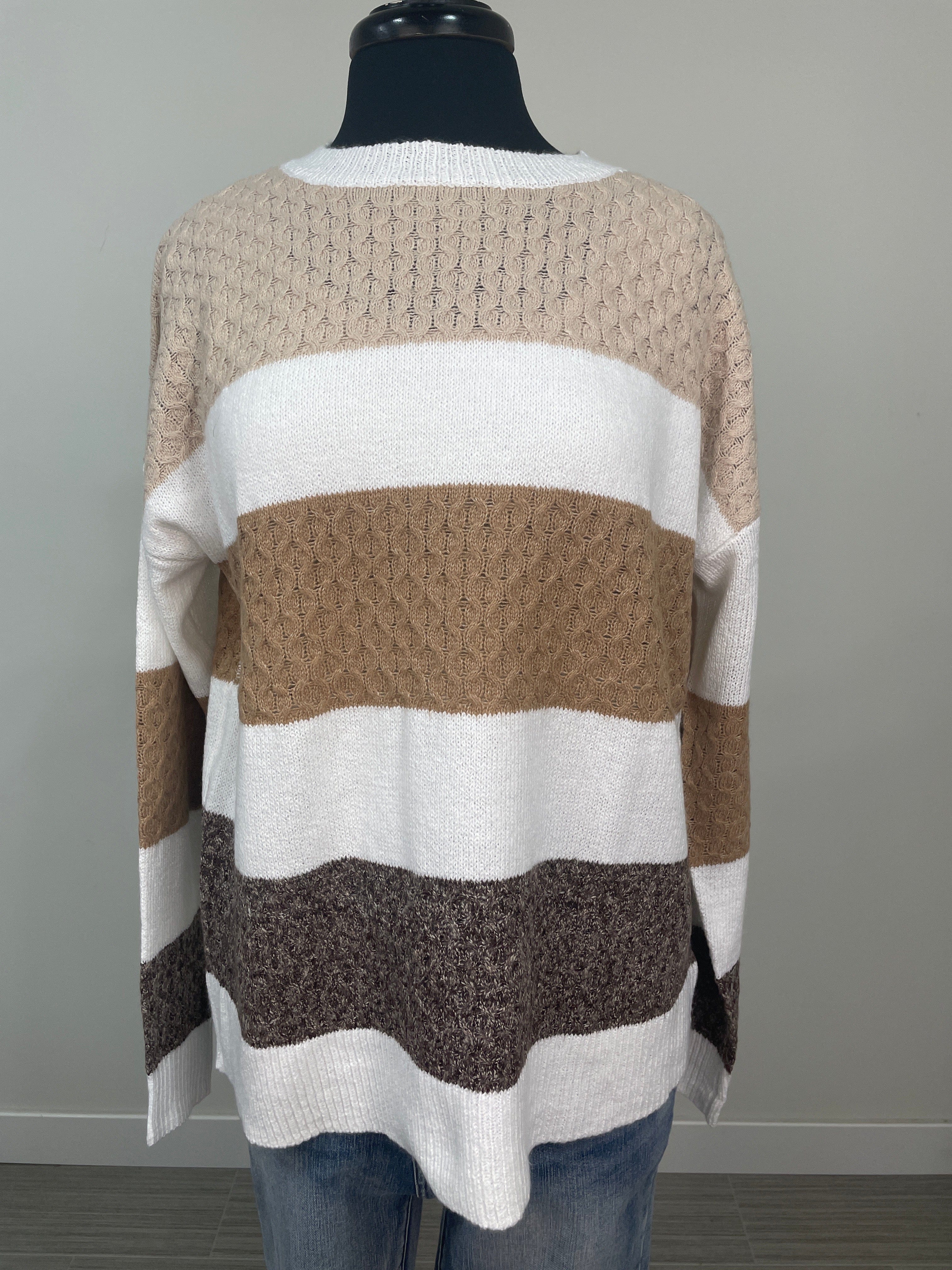 Camel & Brown Stripe Sweater