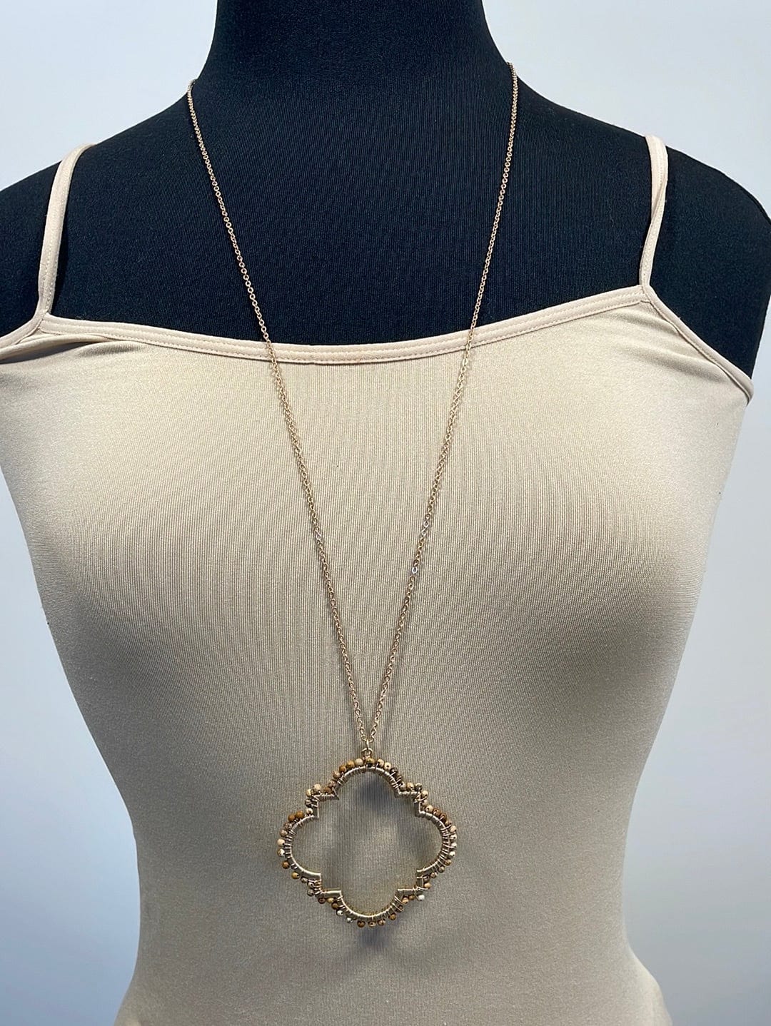 Brown Stone Geo Pendant Necklace