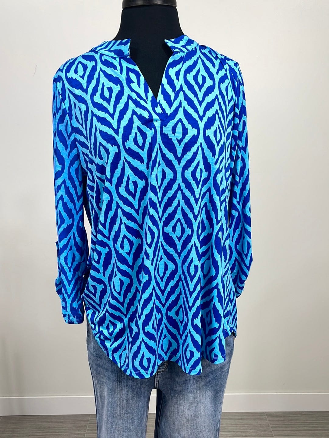 Royal & Ocean Blue Ikat Lizzy Top