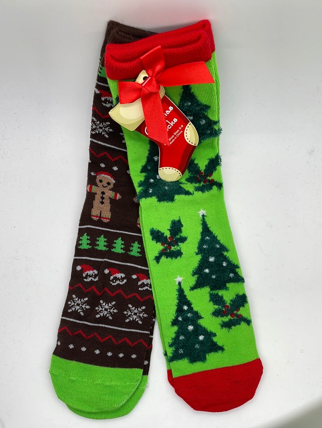 Tree & Gingerbread 2pk Holiday Socks
