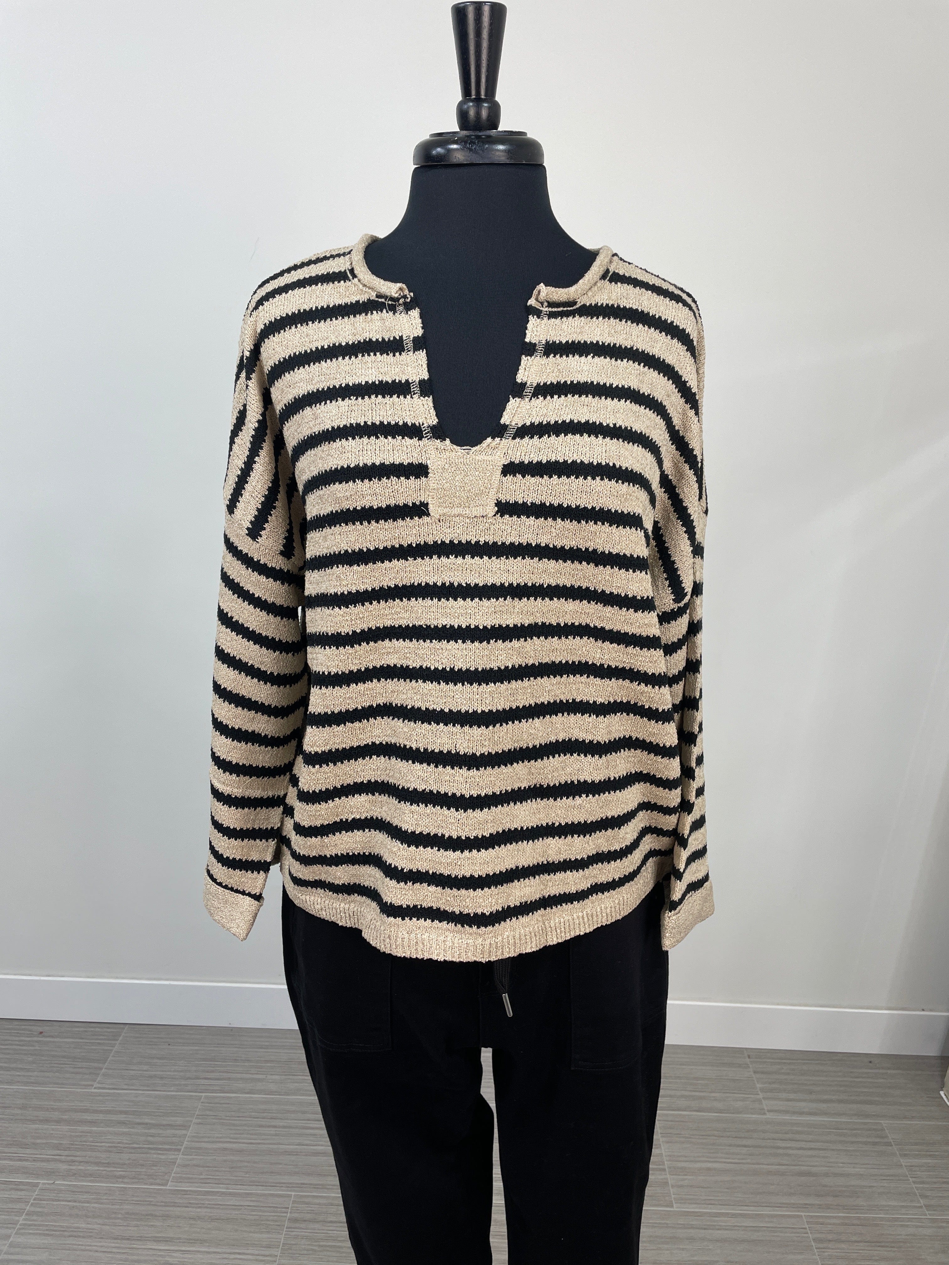 Taupe Stripe Sweater