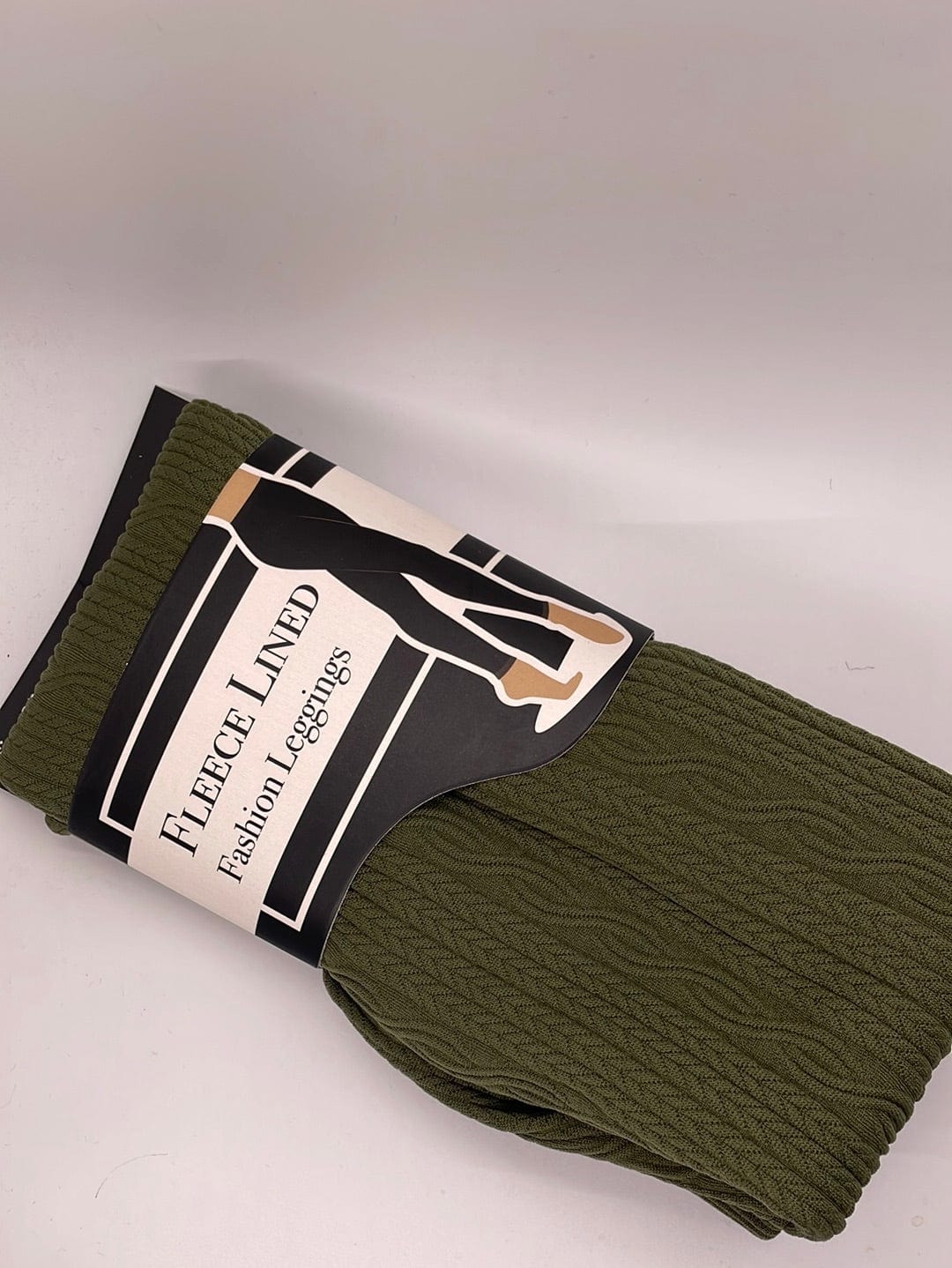 Olive Textured Fleece Legging