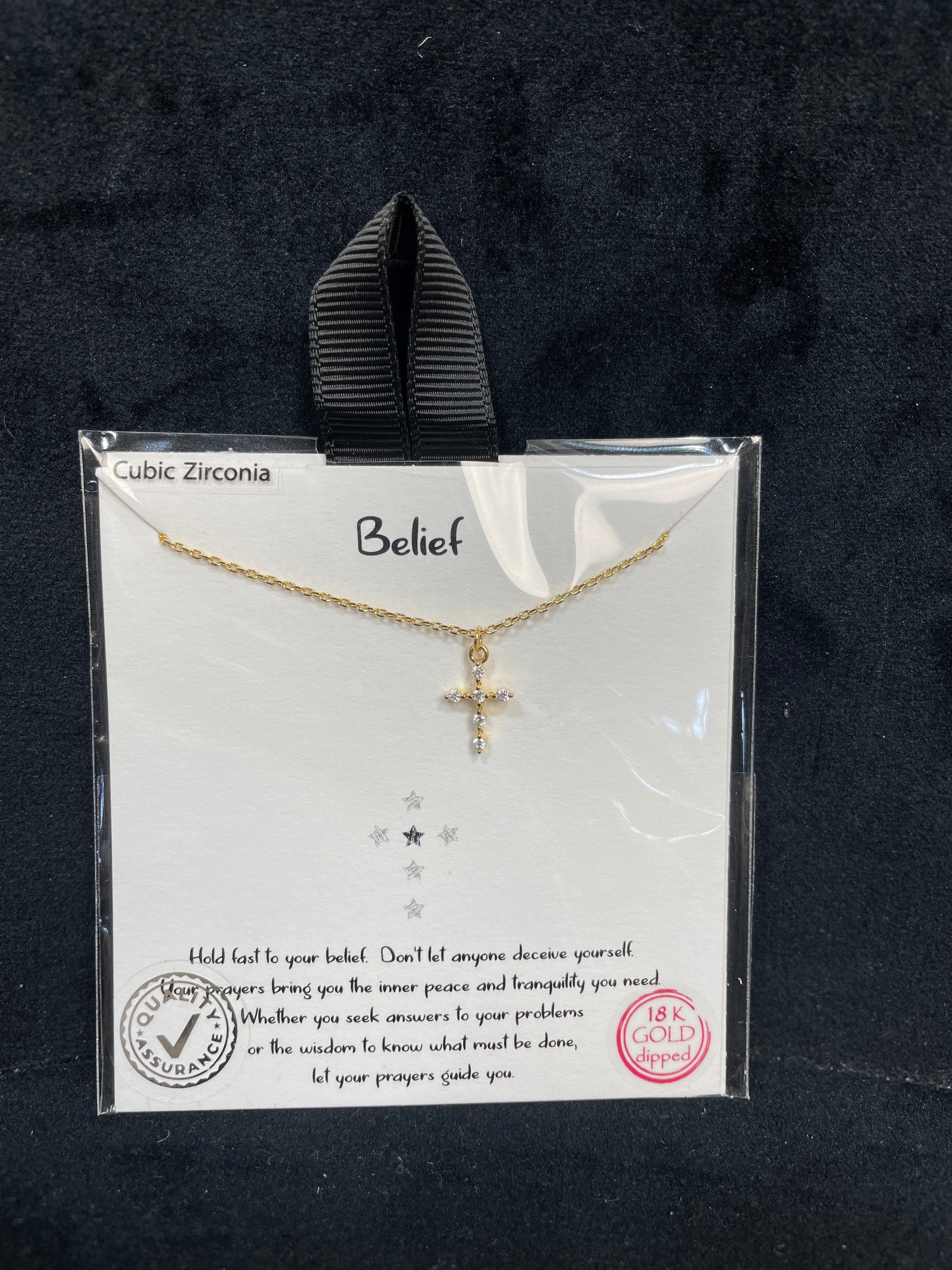 Belief Cross Necklace - Gold