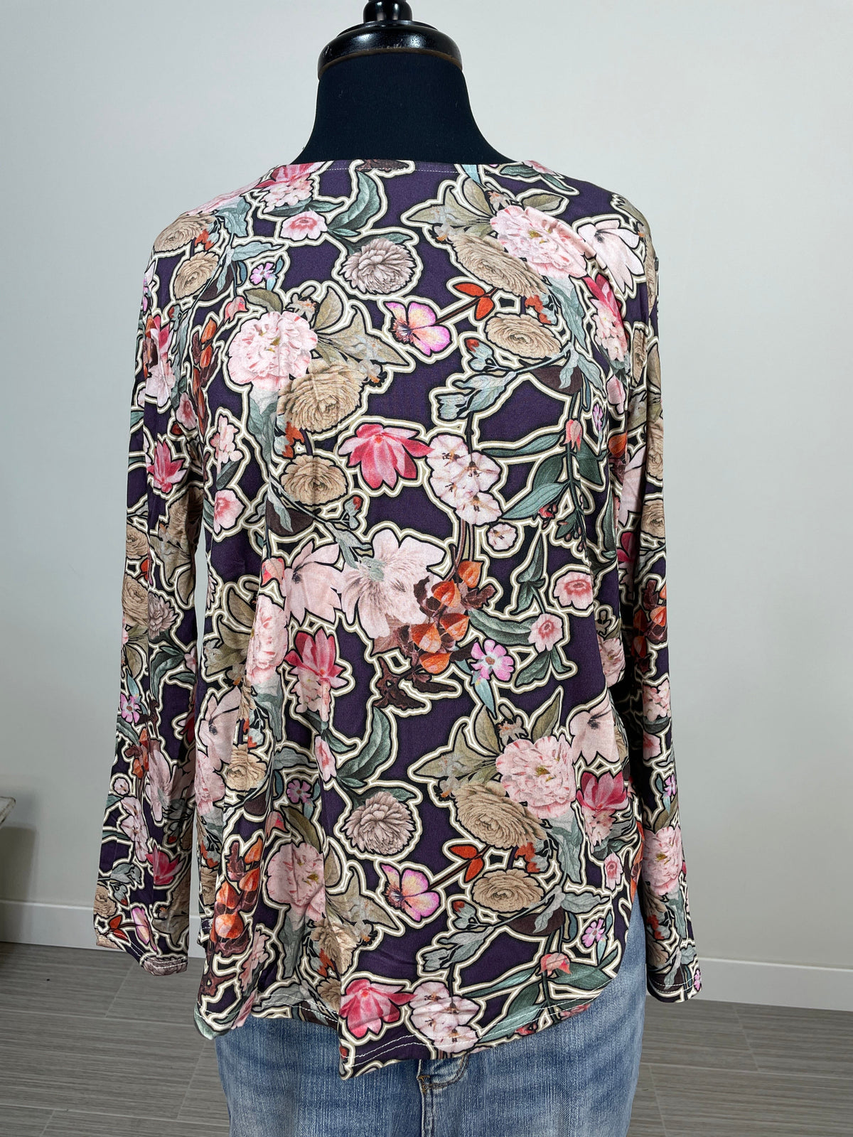 Purple Multi Floral Print Top