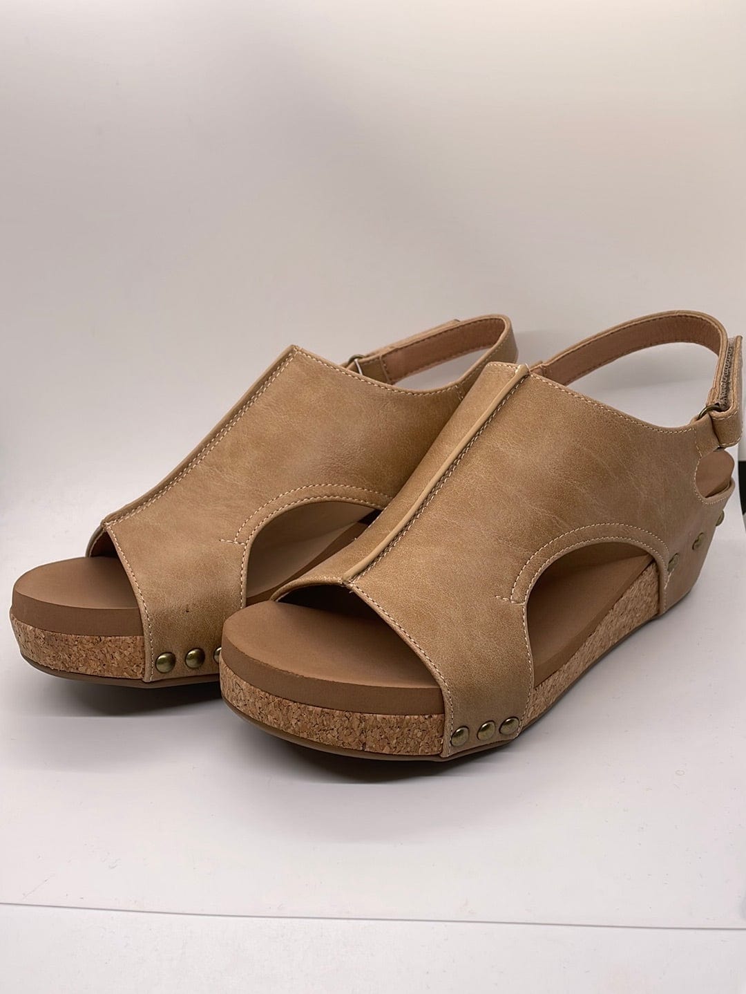 Volta II Taupe Smooth Wedged Sandal