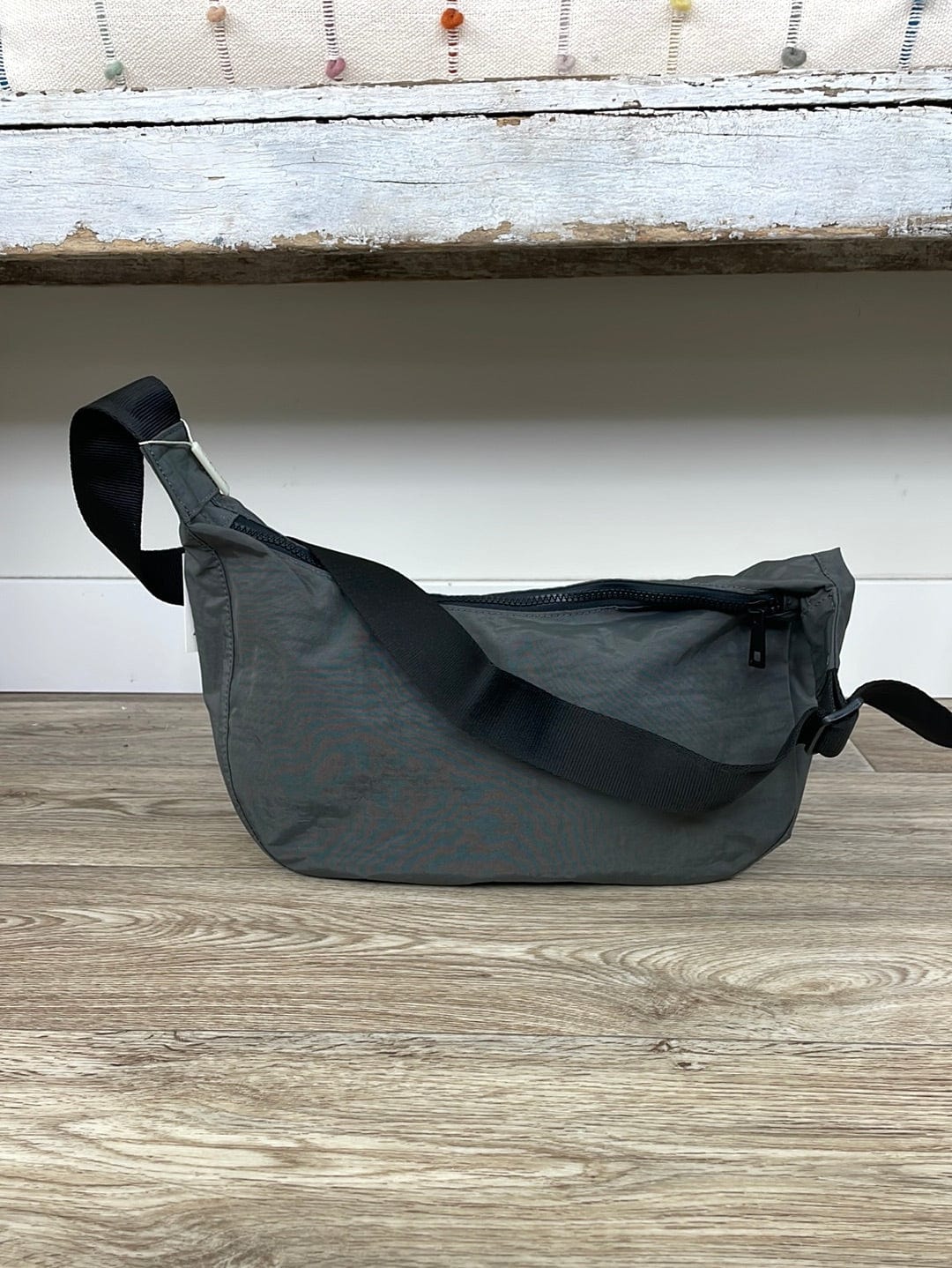 Grey Crescent Crossbody Bag