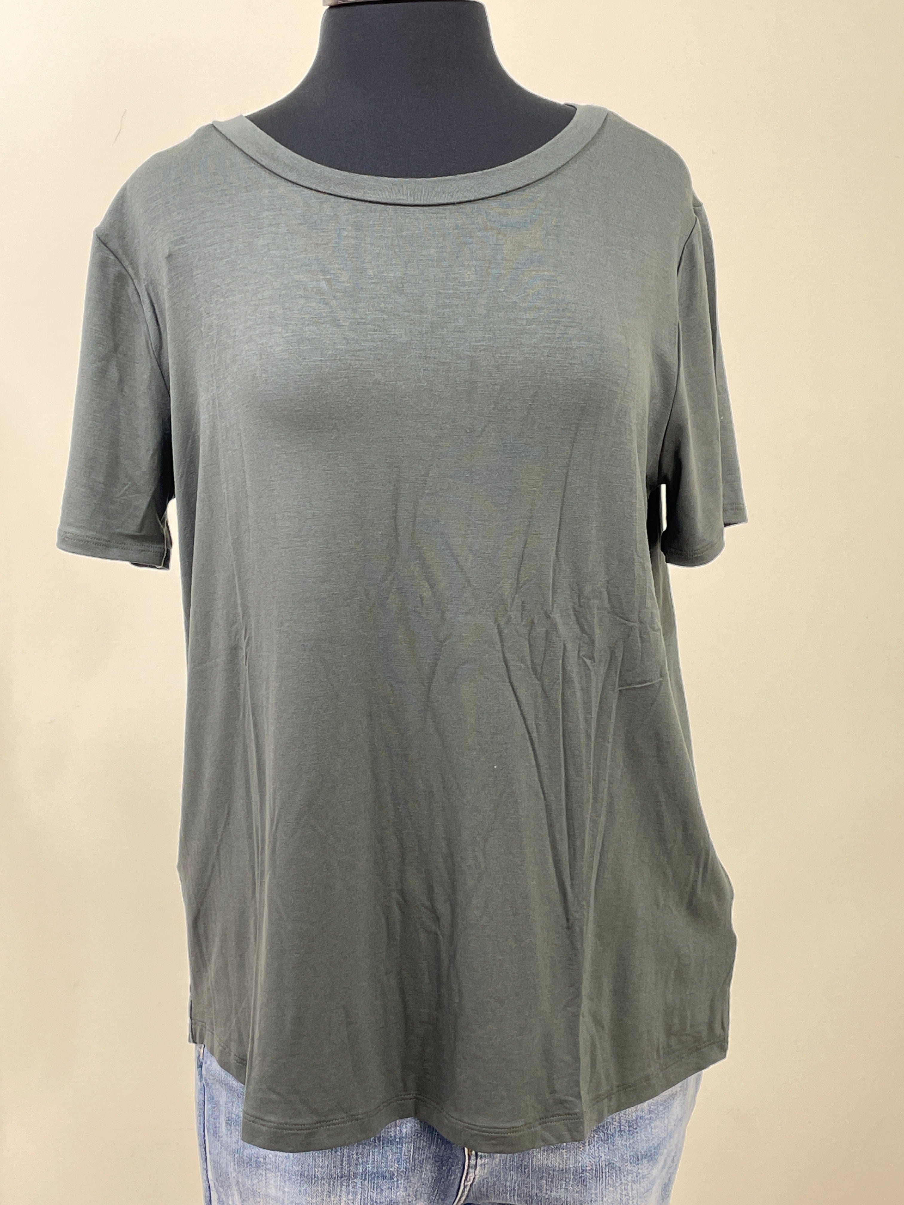 Dark Grey Basic Jersey Top