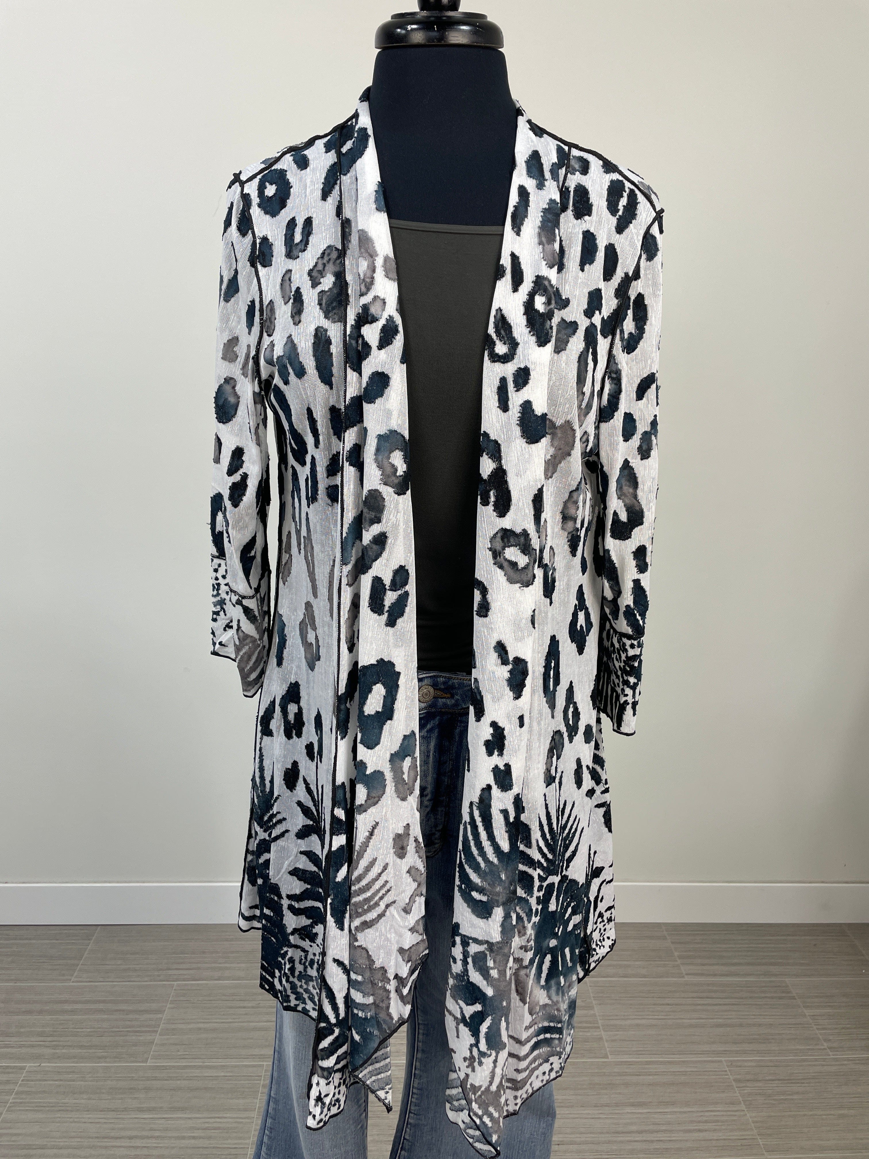 Black & Blue Sheer Cardigan