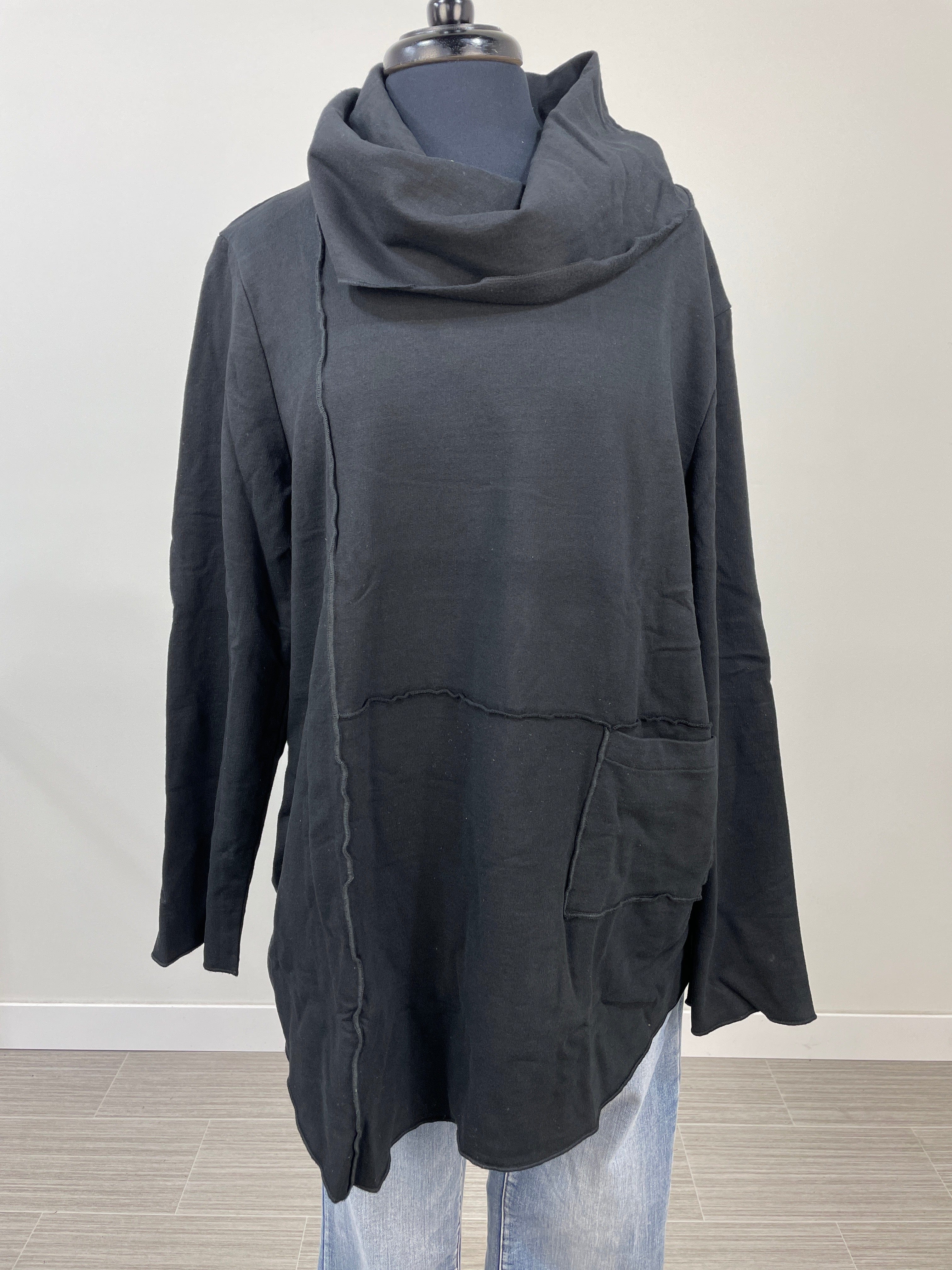 Black Mock Neck Top