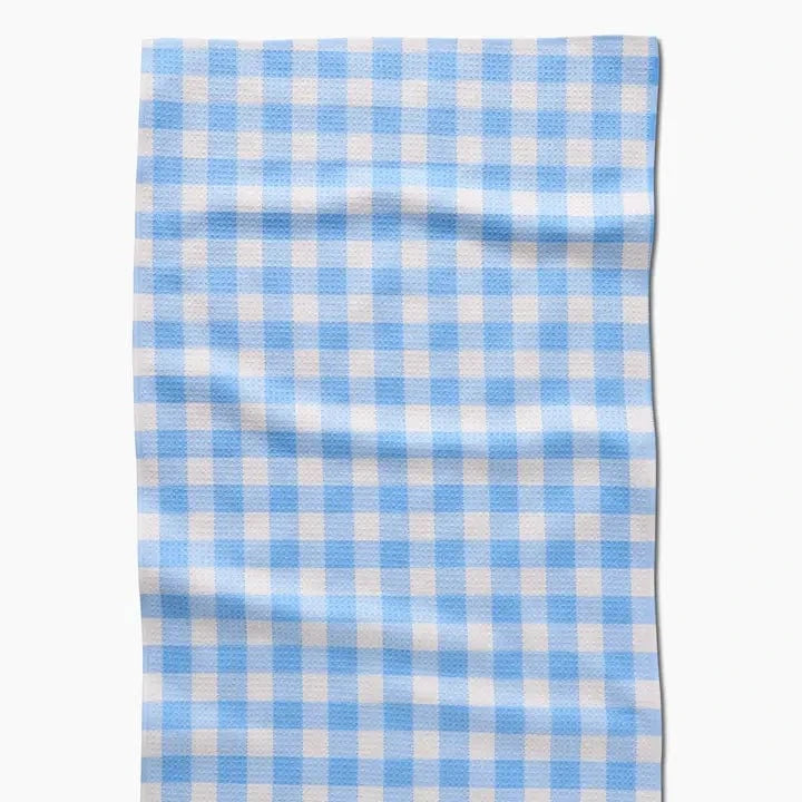 Geometry Angelic Sky Gingham Tea Towel