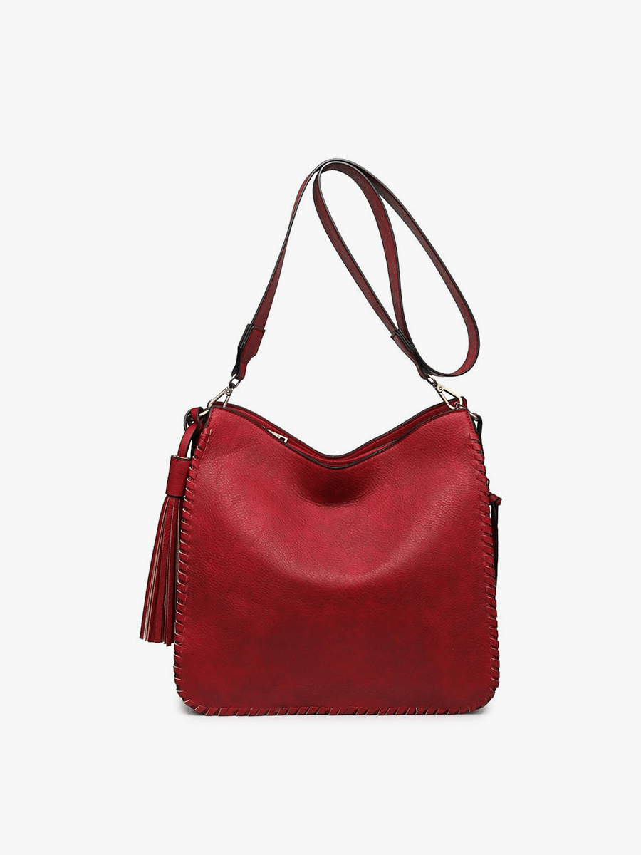 Wine Nina Whipstitch Crossbody