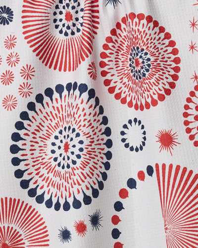 Geometry Freedom Sparks Tea Towel: Blue