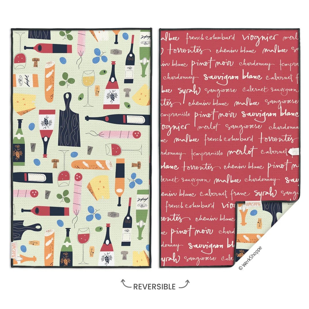 Wine & Cheese Please Kitchen Microfiber Towel