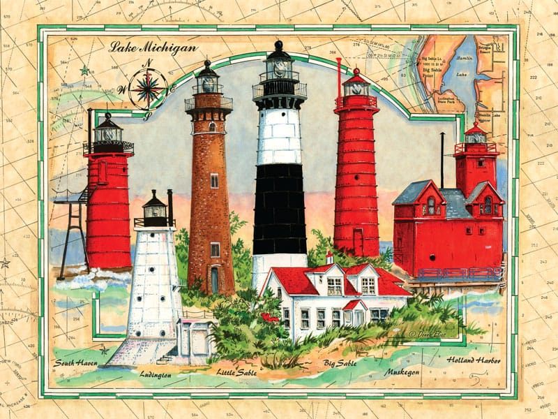 Lighthouse of Michigan 550pc Puzzle
