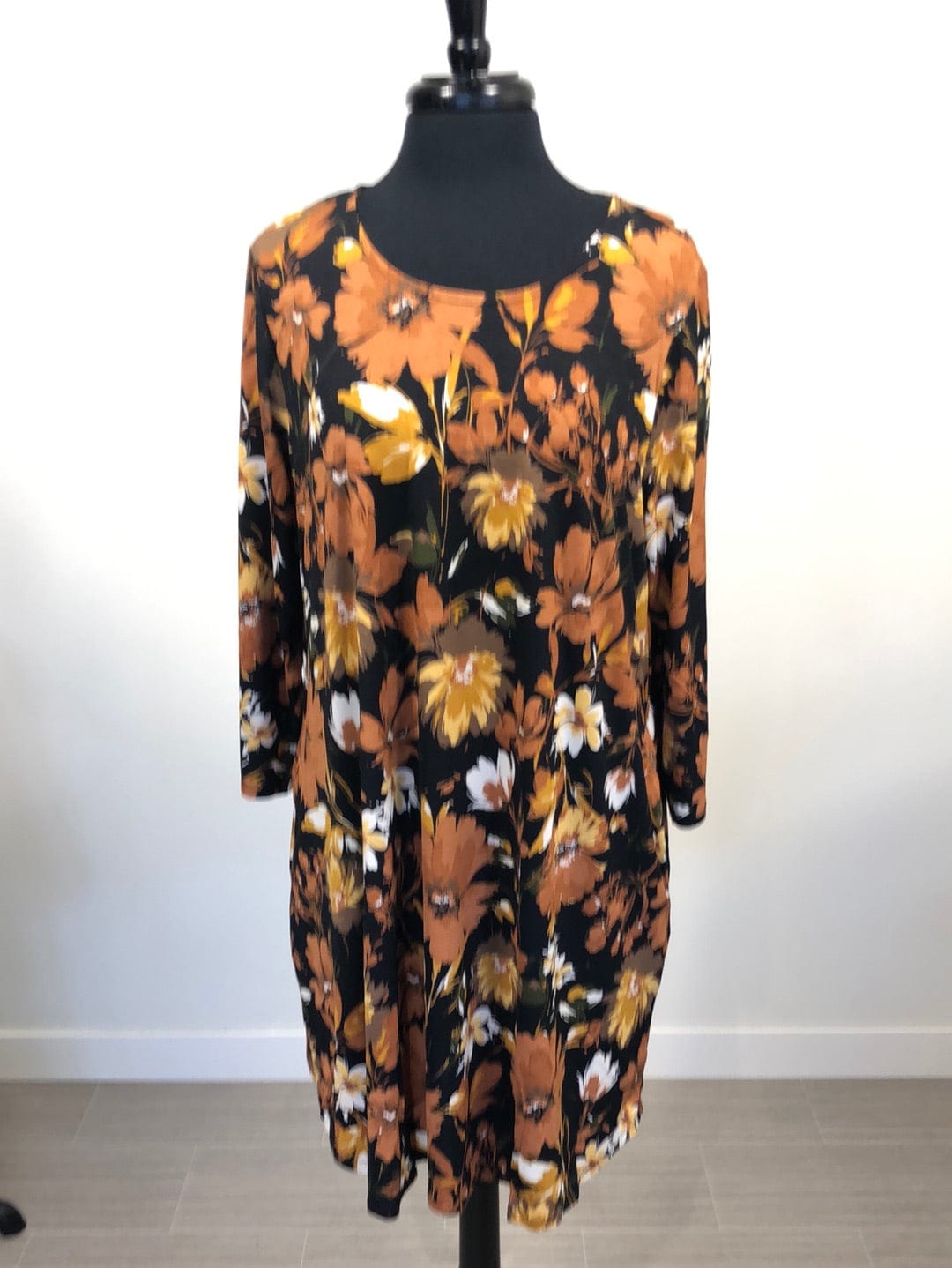 Rust & Marigold Floral Dress