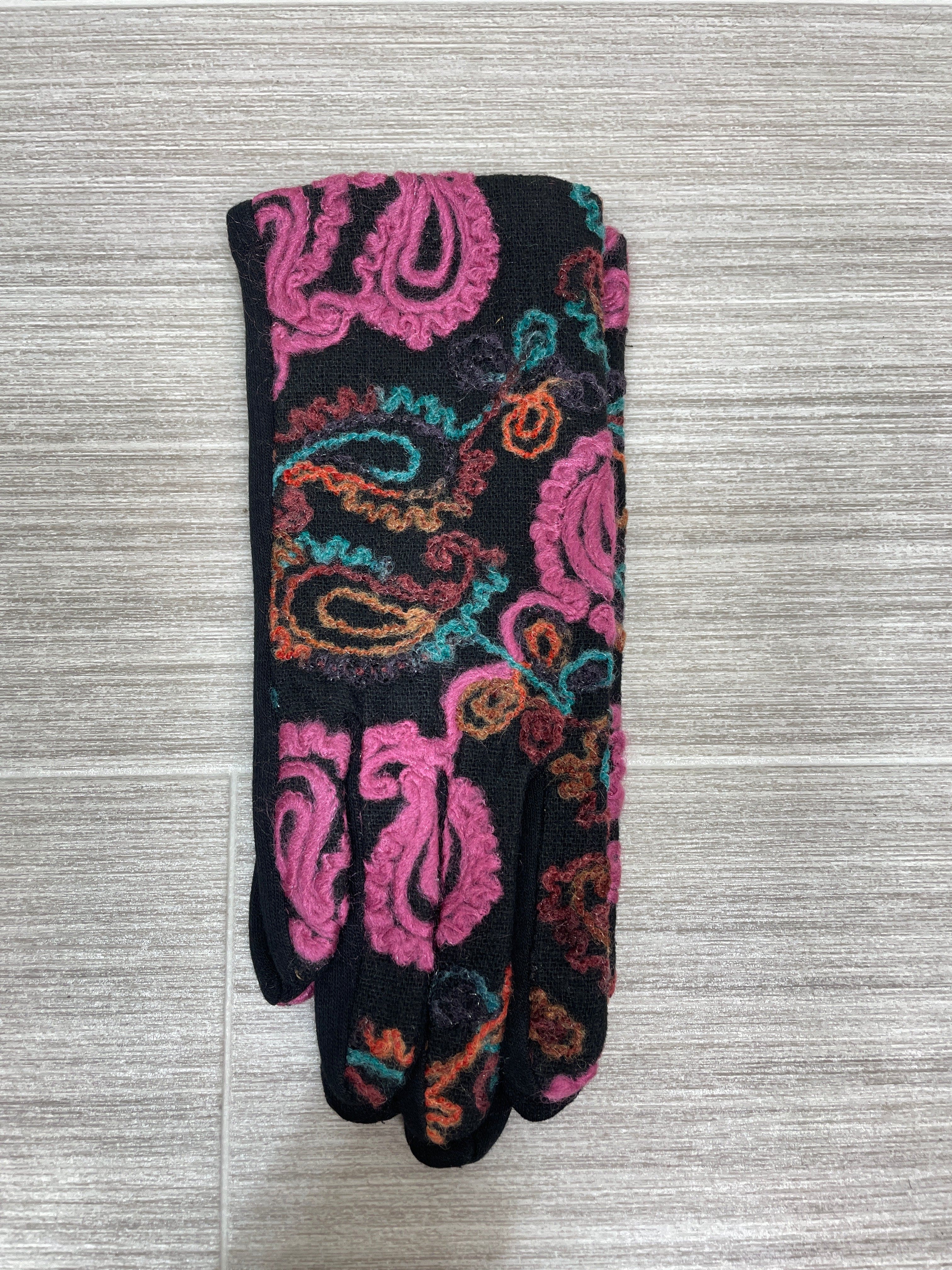 Pink & Teal Swirl Yarn Glove