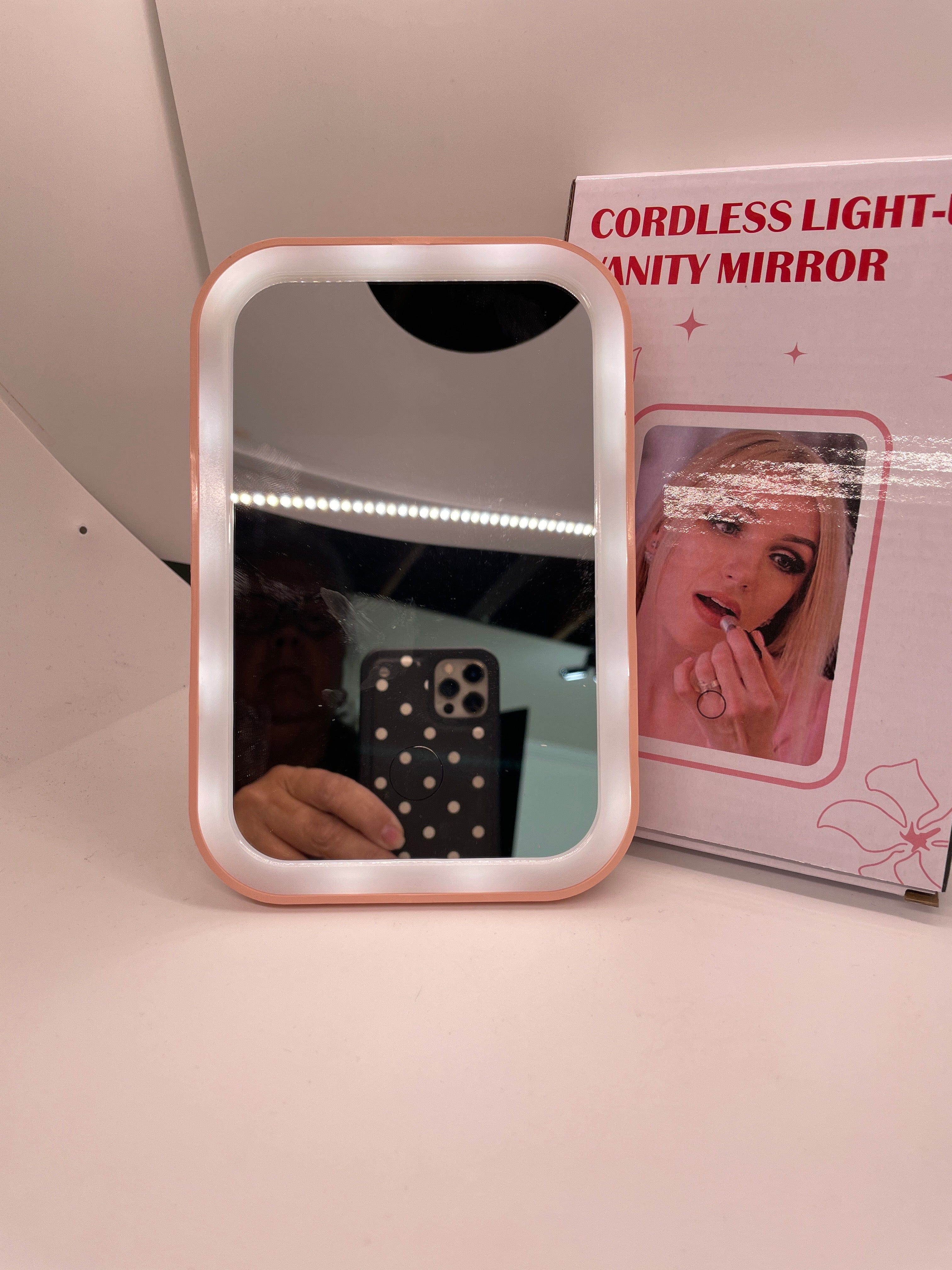 Pink LED Makeup Mirror