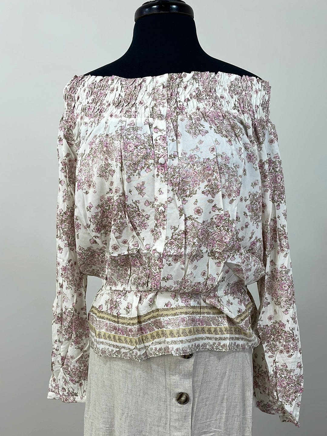 Off White Floral Blouse