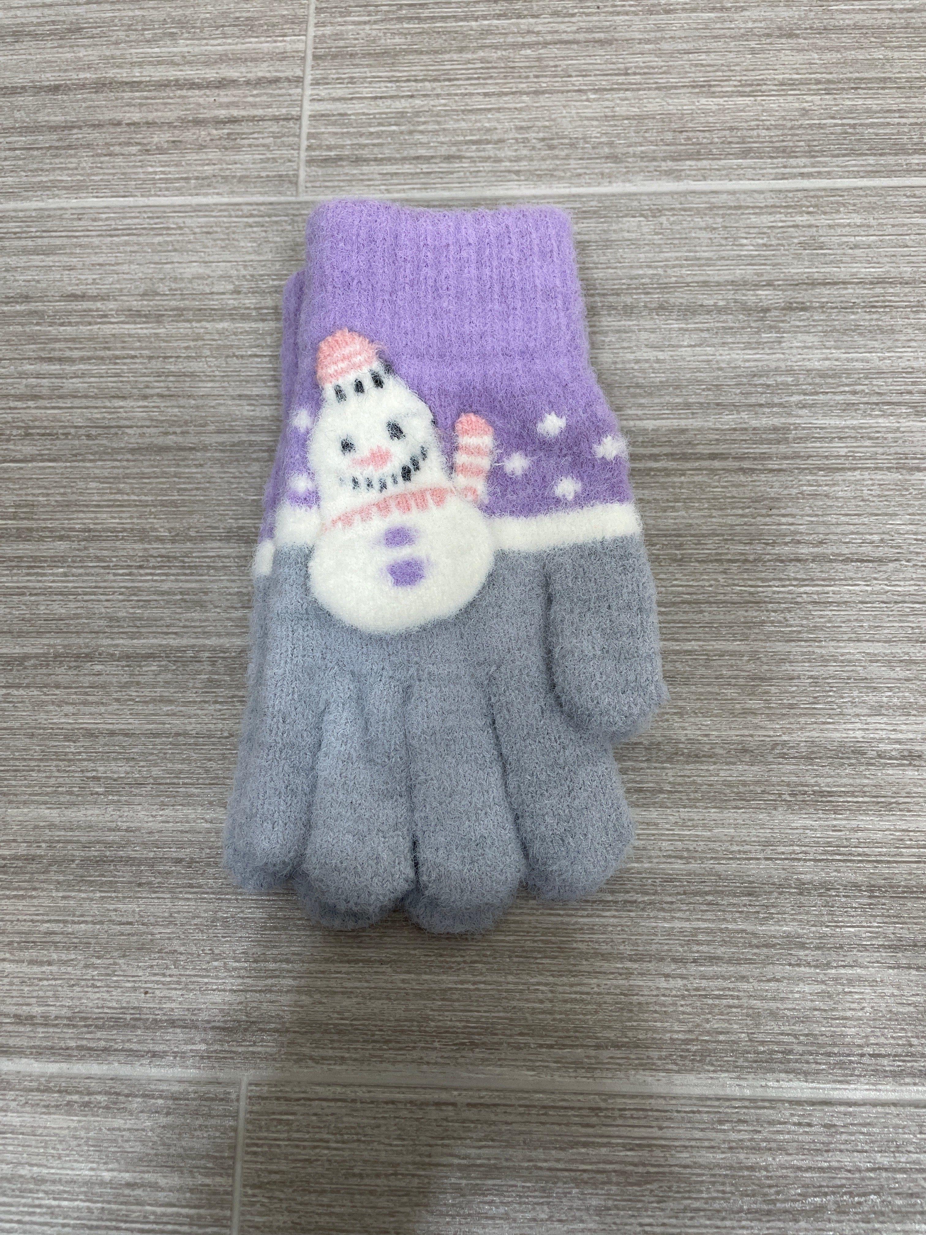 Kid's Purple & Blue Snowman Glove