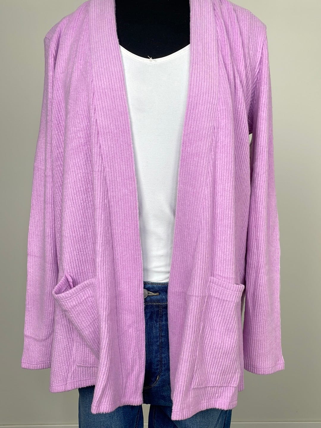 Heathered Mauve Sweater Cardigan
