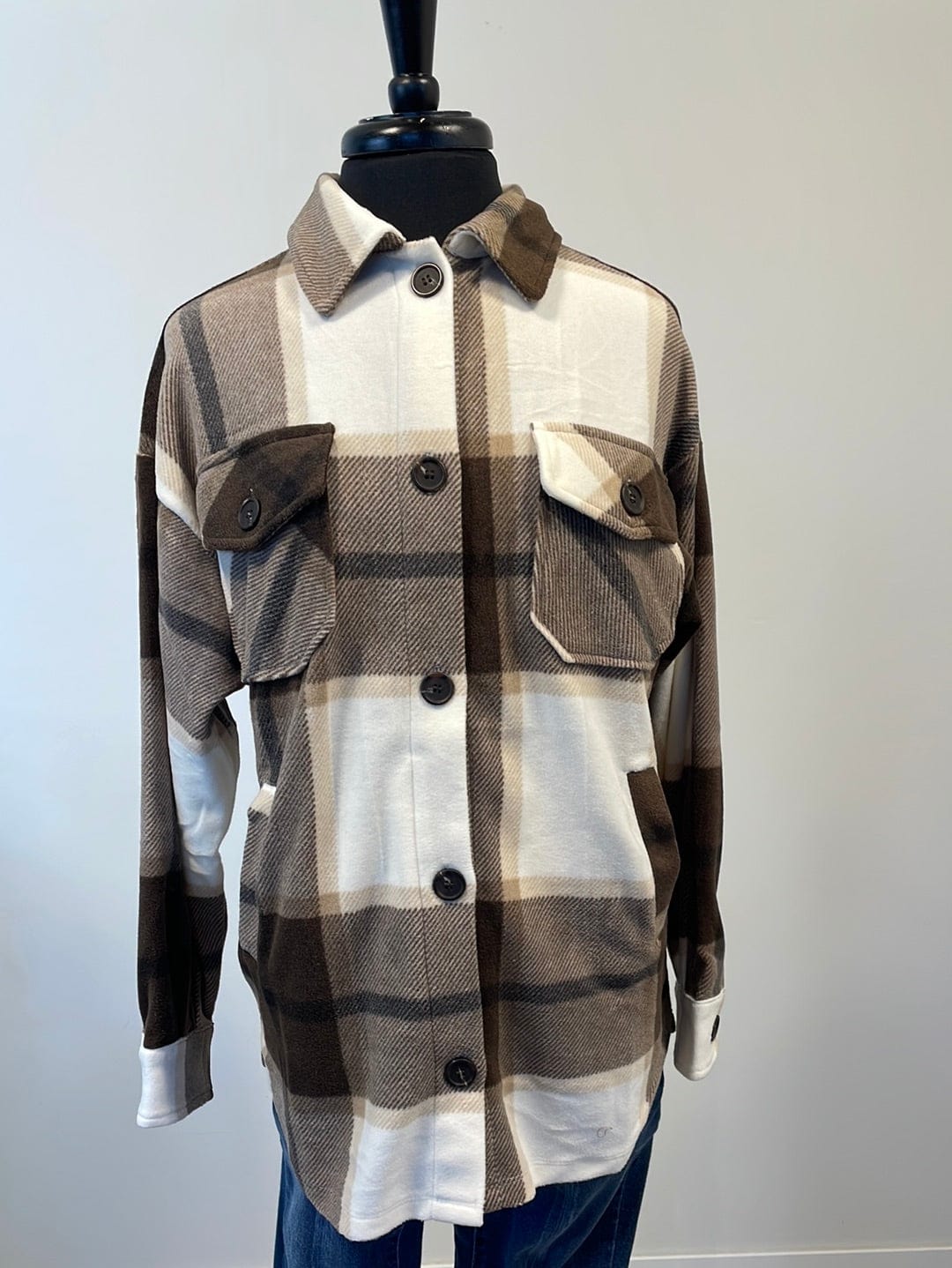 Brown & Cream Plaid Shacket