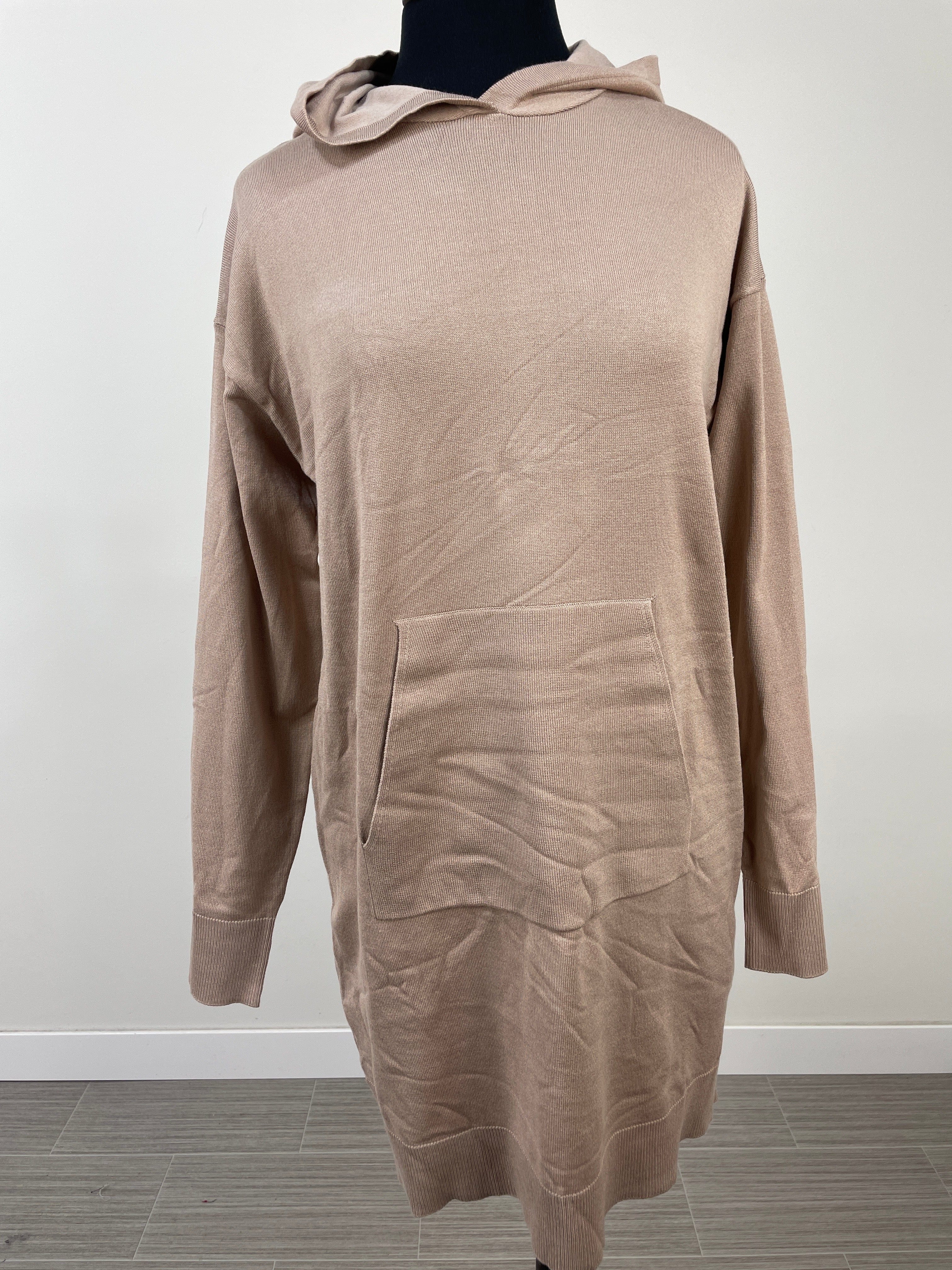Taupe Hoodie Sweater Dress
