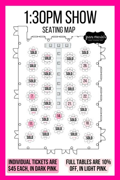 Holiday Fashion Show 2024 1:30 PM SHOW - Individual Ticket Sales