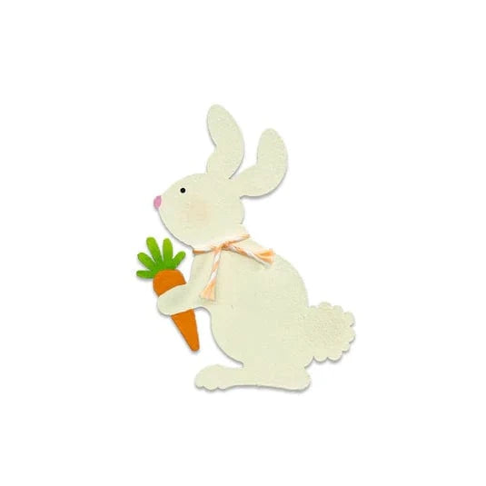 Bunny With Carrot White Magnet