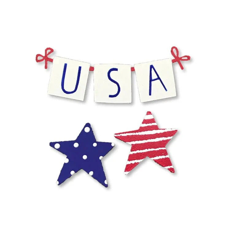 USA Banner w/Stars Magnets S/3