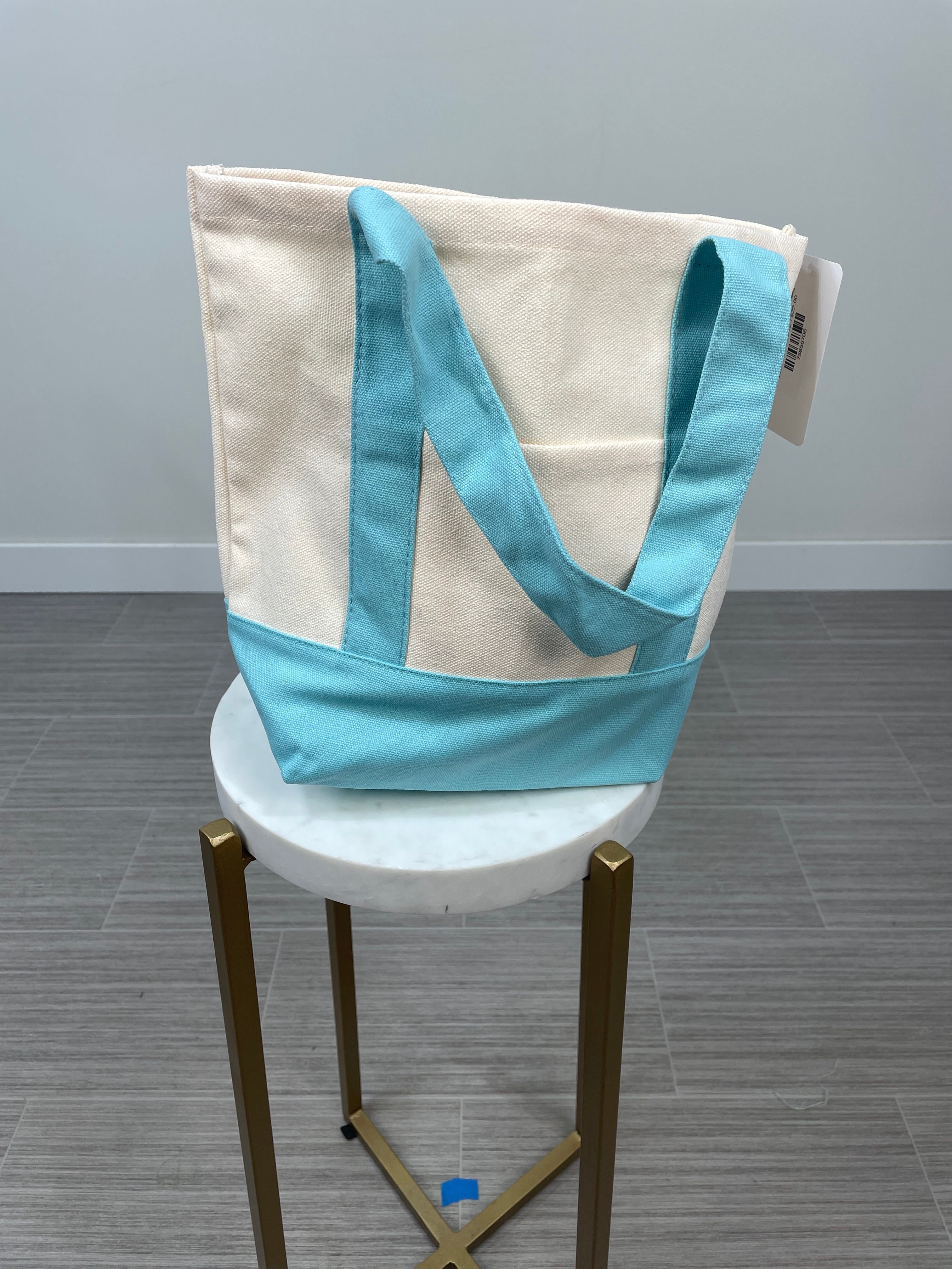 Light Blue 16oz Mini Canvas Tote Bag