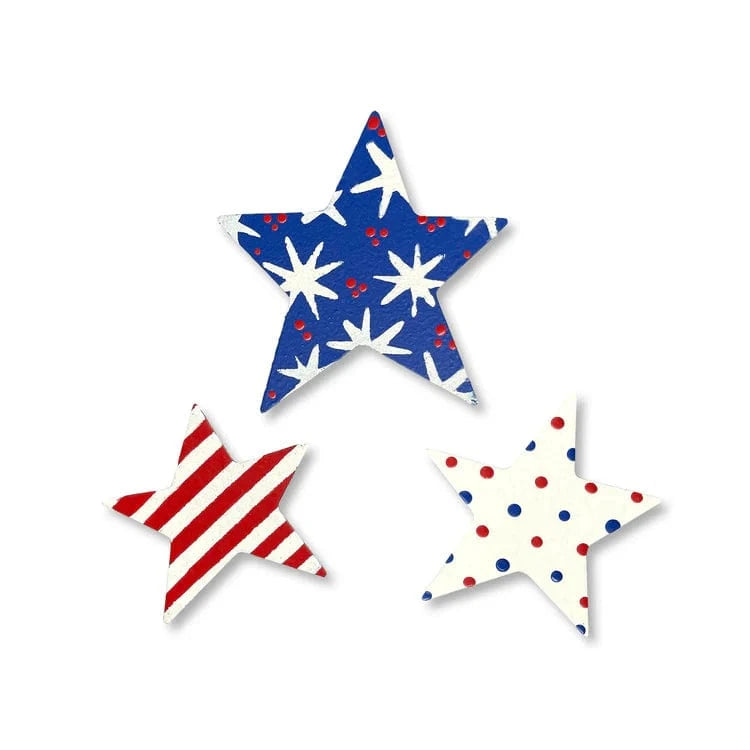 Patriotic Star Pattern Magnet Set of 3