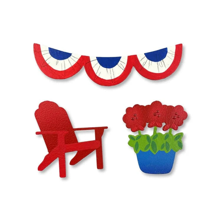 Patriotic Front Porch Magnet Set of 3